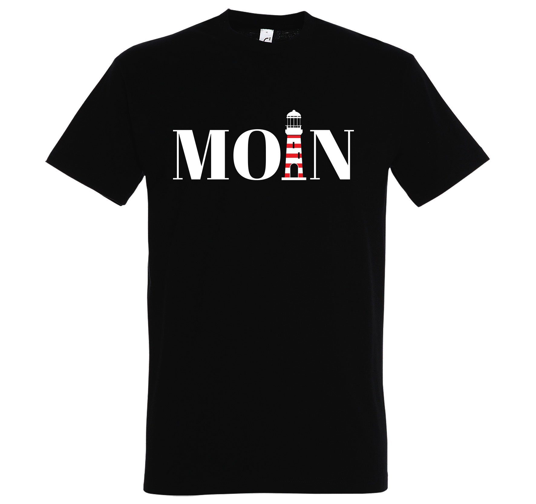 Youth Designz T-Shirt Moin Leuchtturm Herren Shirt mit trendigem Frontprint Schwarz