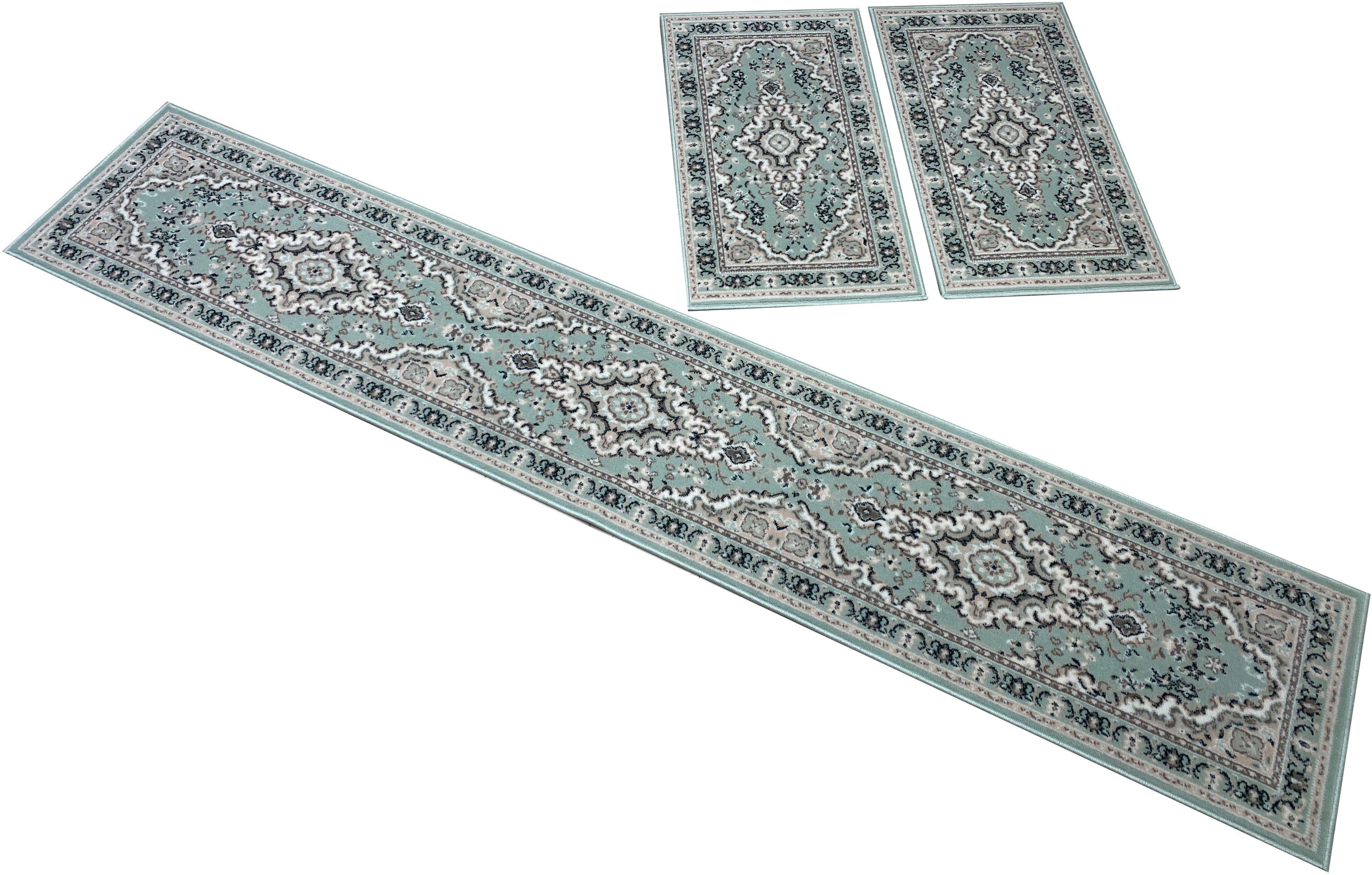 OTTO home Bettumrandung Oriental, Made in Belgium, Höhe 7 mm, (1-tlg), Läufer-Set, Kurzflor, Orient-Optik, mit Bordüre, pflegeleicht, elegant