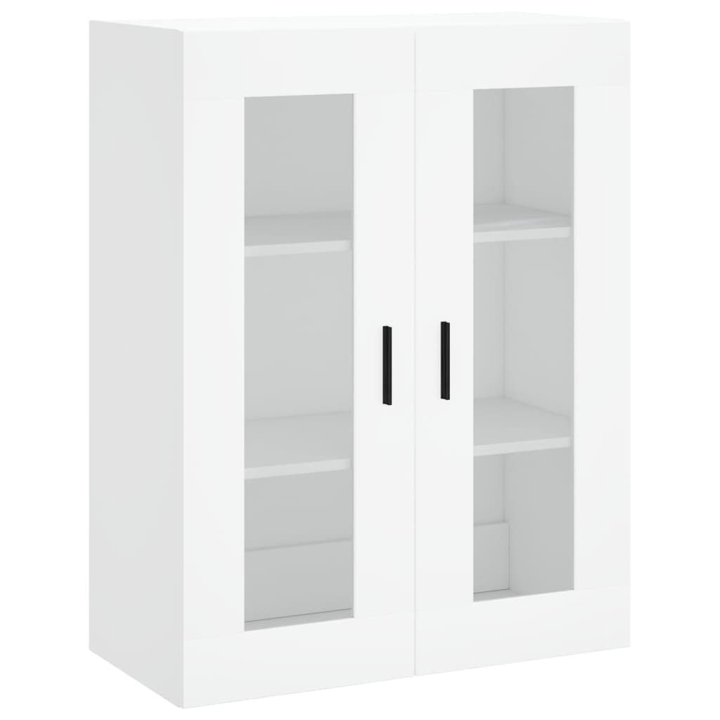vidaXL Hängeschrank NA Wandschrank Weiß 69,5x34x90 cm Glas Vitrine Hängeschrank