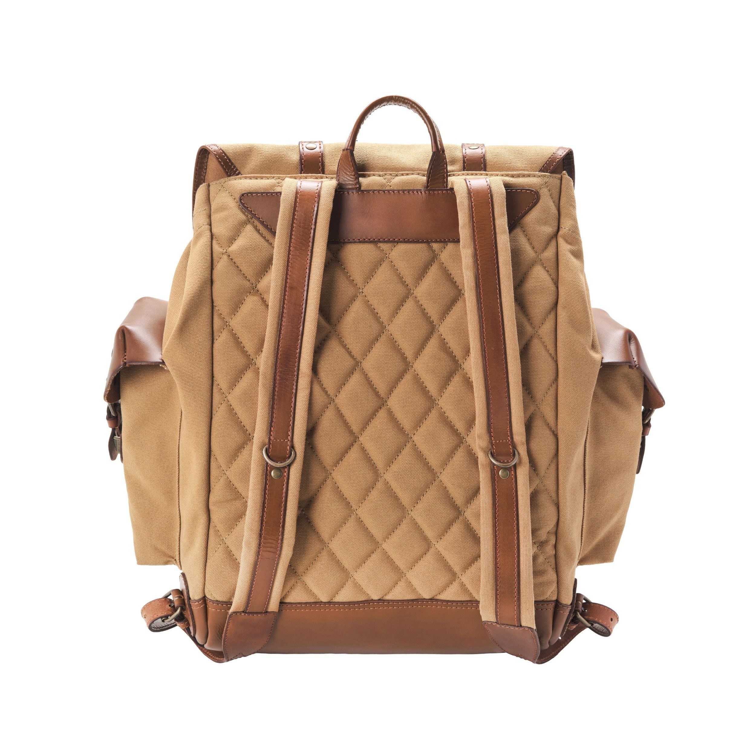 DRAKENSBERG Wanderrucksack »Henry« Khaki-Beige, Klassischer Bergsteiger-Rucksack aus wasserabweisendem Canvas