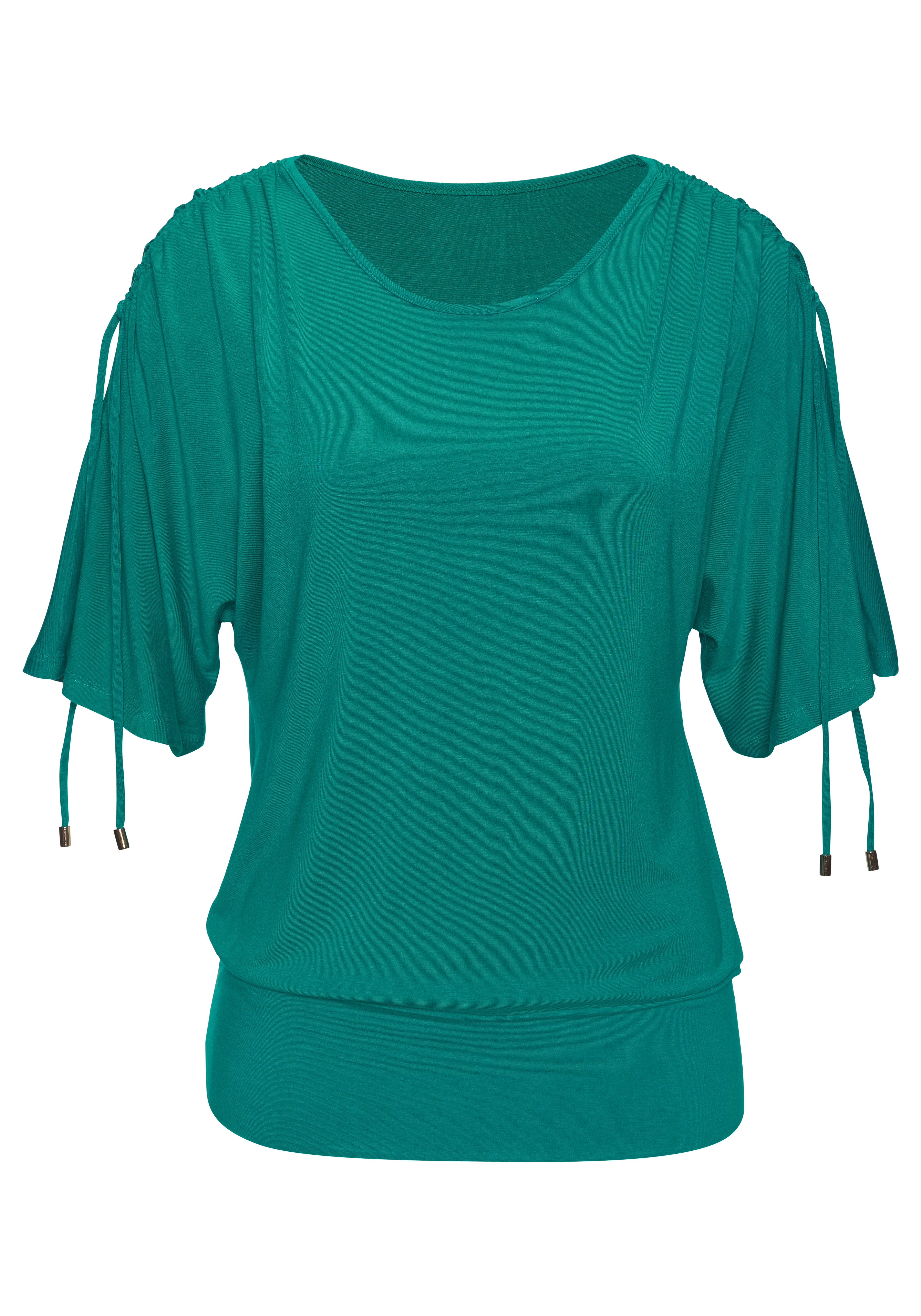 LASCANA Rundhalsshirt mit variabler Ärmellänge aus Viskose-Stretch – Bild 2 von 5