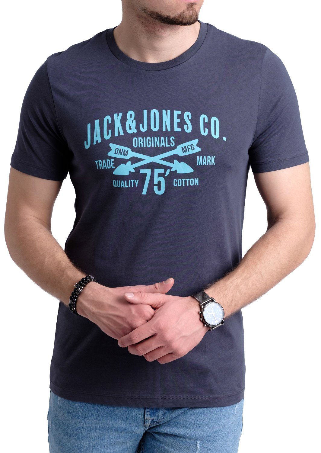 Baumwolle & Aufdruck Print-Shirt OPT14 mit Jones T-Shirt Jack aus