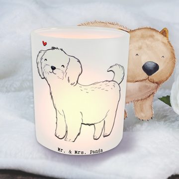 Mr. & Mrs. Panda Windlicht Malteser Moment - Transparent - Geschenk, Hunderasse, Kerzenglas, Tie (1 St), Hitzebeständig