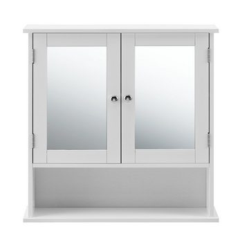 en.casa Badezimmerspiegelschrank »Freren« Spiegelschrank 58x56x13cm Weiß