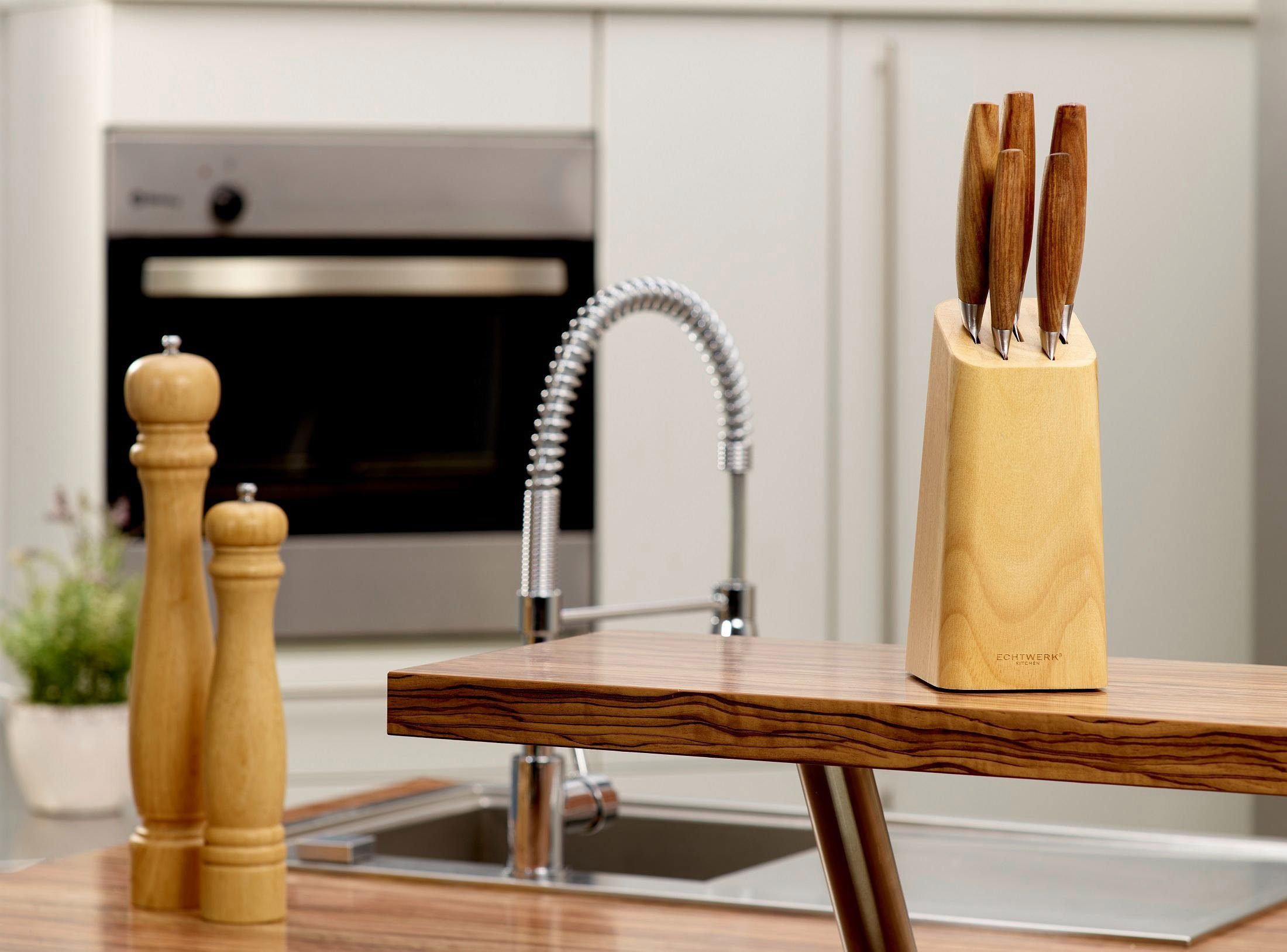 ECHTWERK Messerblock Classic Edition (6tlg), Küchenmesser-Set Classic-Edition aus hochwertigem Stahl, Spezialstahl