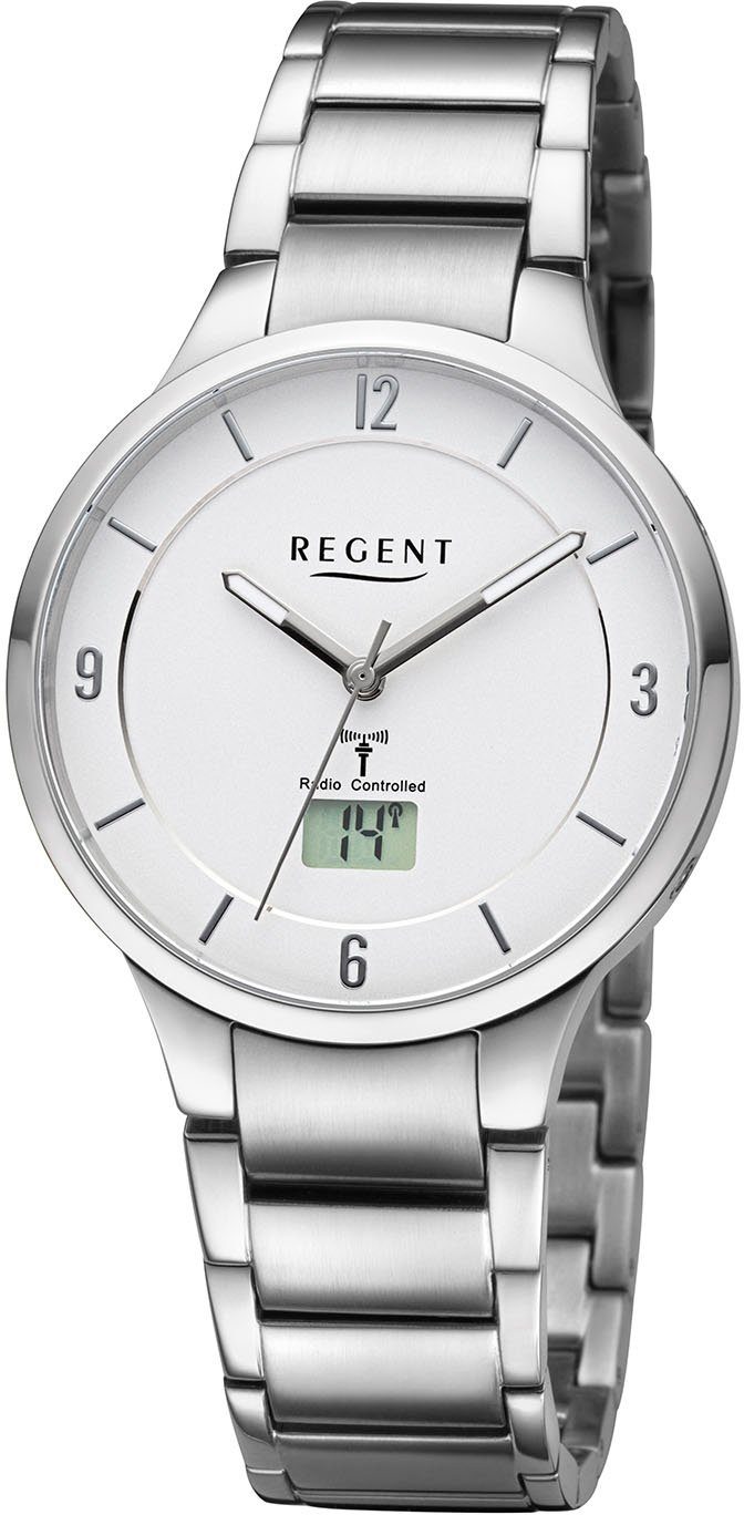 Regent Funkuhr FR291 - 19834491, Quarzuhr, Armbanduhr, Herrenuhr, Datum, Damenuhr, Edelstahlarmband