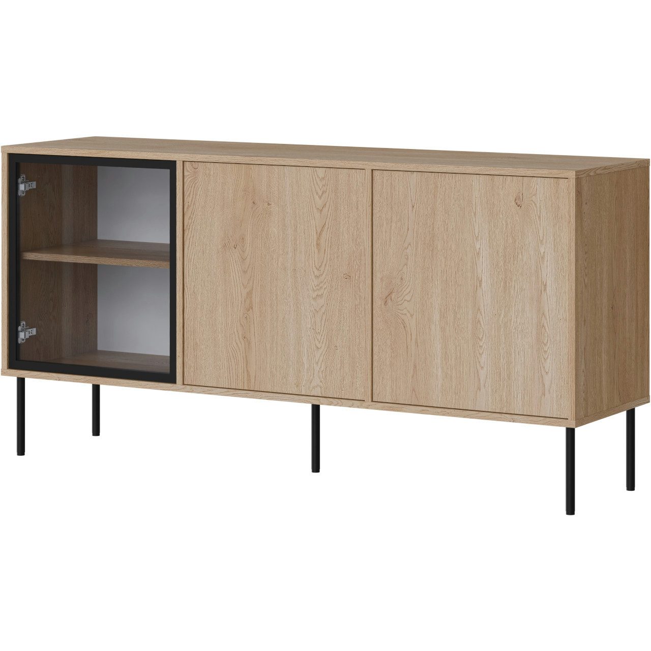MOEBLINE Kommode Sideboard Beistellkommode DELLI 150 3D cremona eiche