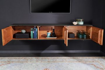 riess-ambiente TV-Board MOUNTAIN SOUL 160cm schwarz / grau / natur (Einzelartikel, 1 St), Wohnzimmer · Akazie-Massivholz · Naturstein · hängend · Design