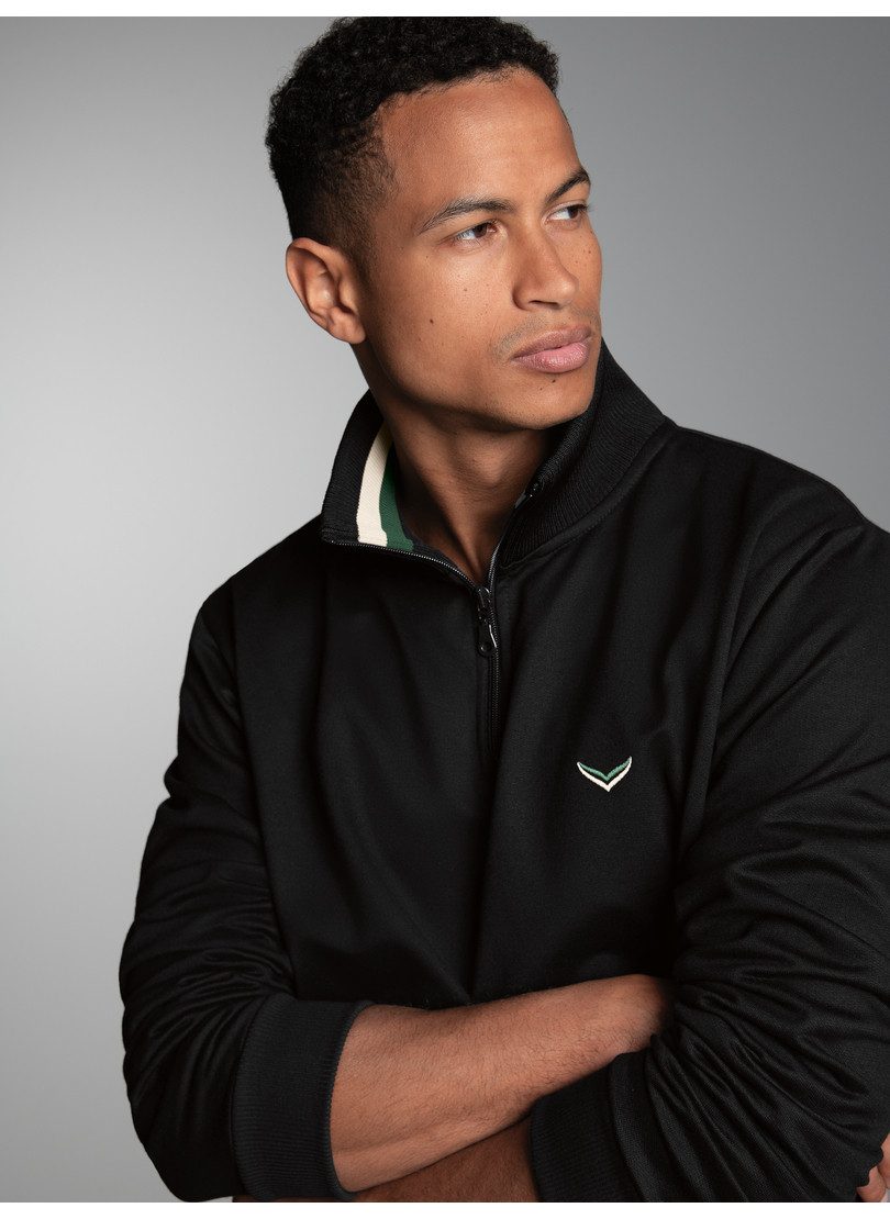 Trigema Sweatshirt TRIGEMA Troyer mit kontrastfarbigen Elementen günstig online kaufen