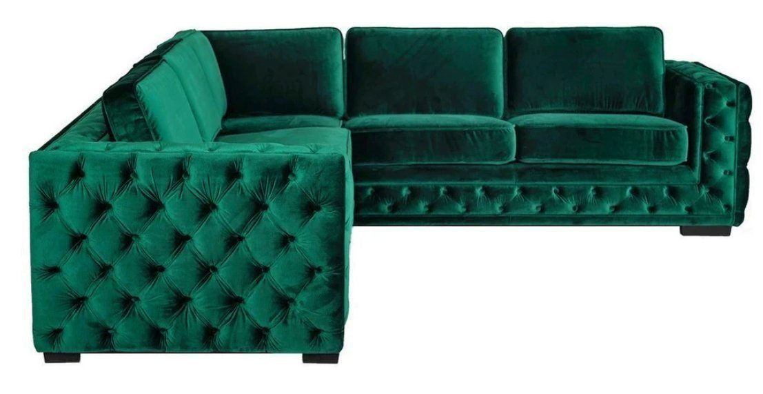 JVmoebel Sofa Grünes Ecksofa Chesterfield Wohnzimmer Modern Design L-Form Sofa, Made in Europe