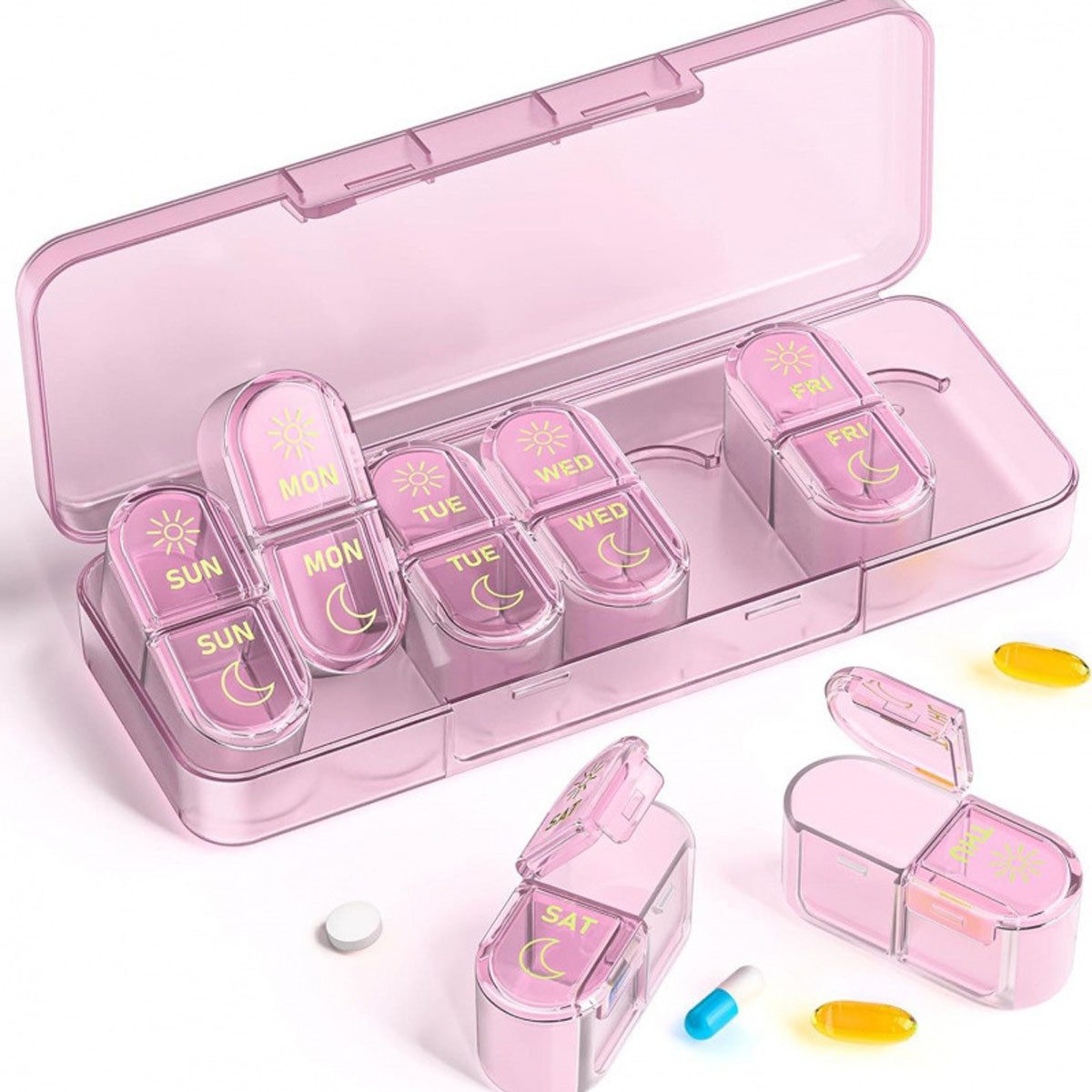 FELIXLEO Pillendose Kompakte Tablettendose passt ideal in jede Hand- oder Jackentasche (1 St)