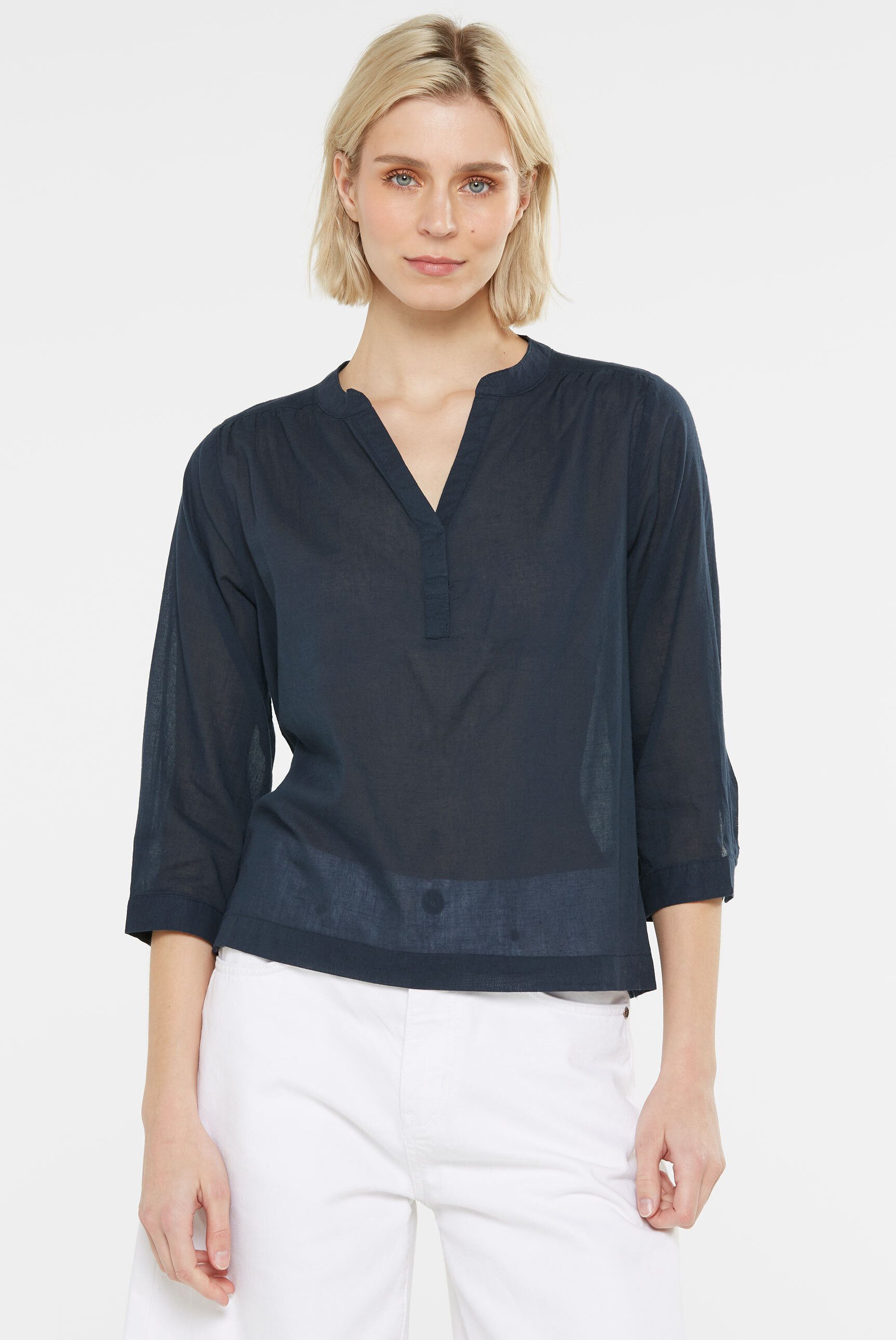 SENSES.THE LABEL Schlupfbluse mit Tunika Ausschnitt – Bild 4 von 5