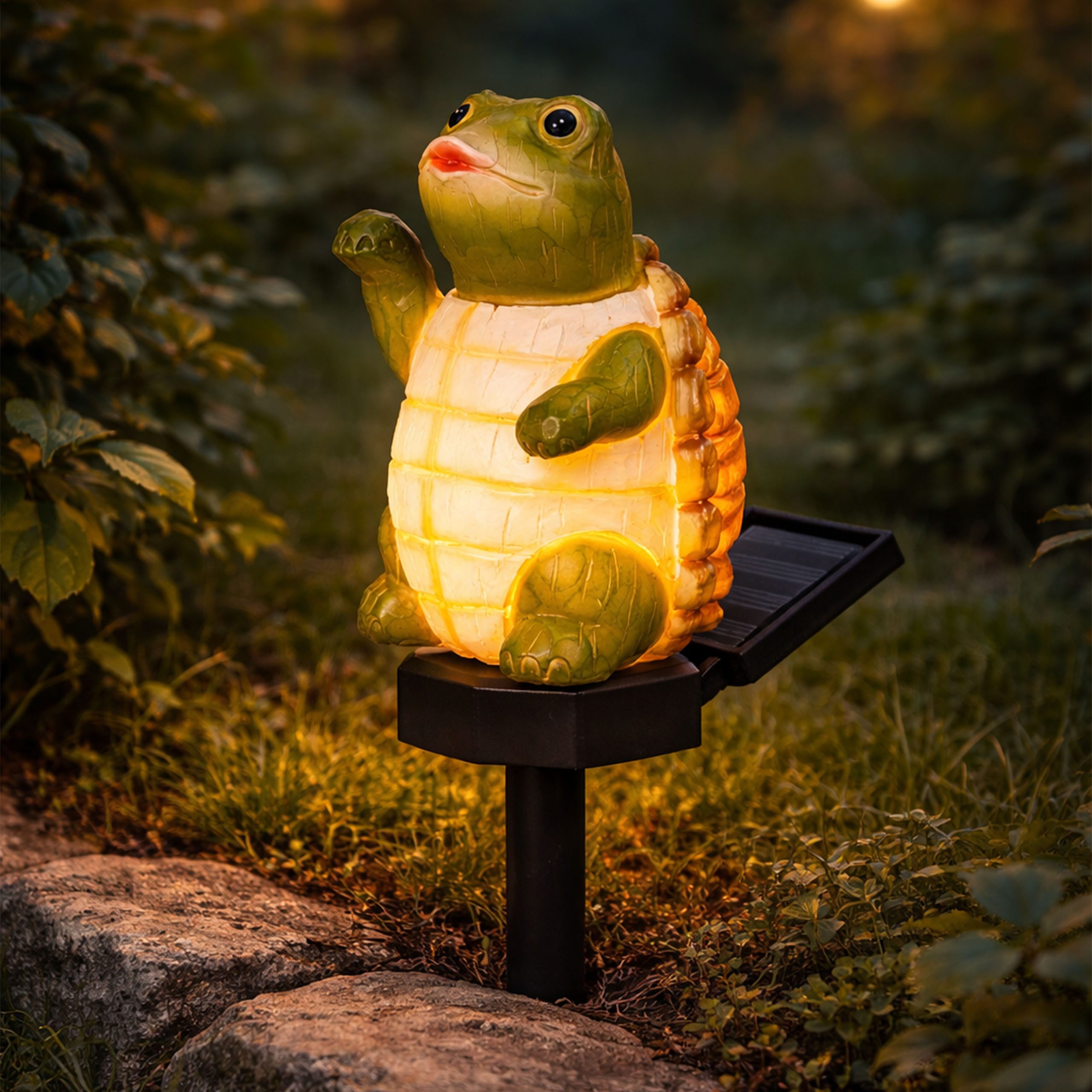 IC Gardenworld Tierfigur LED Solar Deko-Tiere als Gartenstecker, Tierfigur als Solarleuchte, beleuchtet, aus Kunststein, ca. 41 cm, kabellos