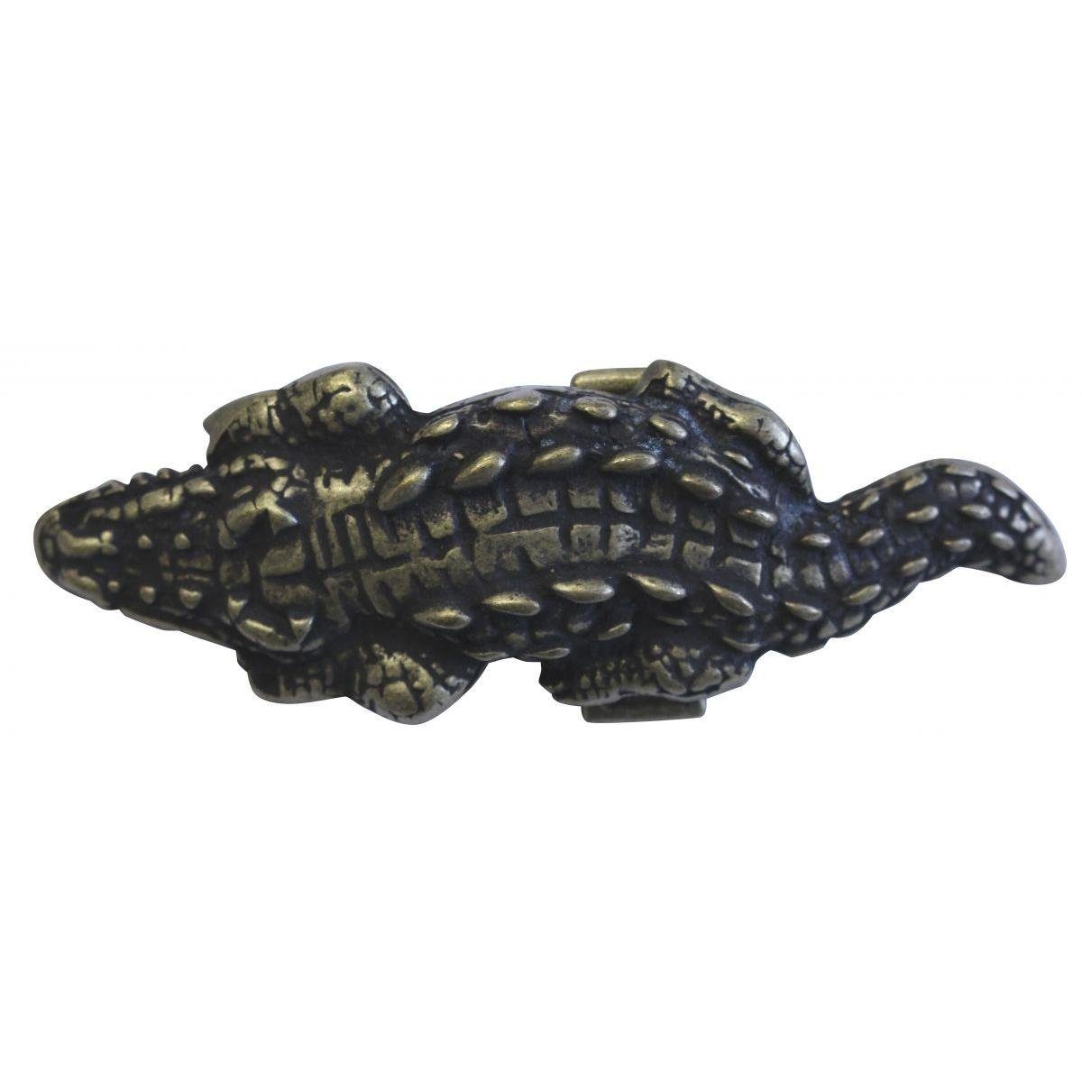 BELTINGER Gürtelschnalle Krokodil XXL 4,0 cm - Buckle Wechselschließe Gürtelschließe 40mm - Gür Altmessing