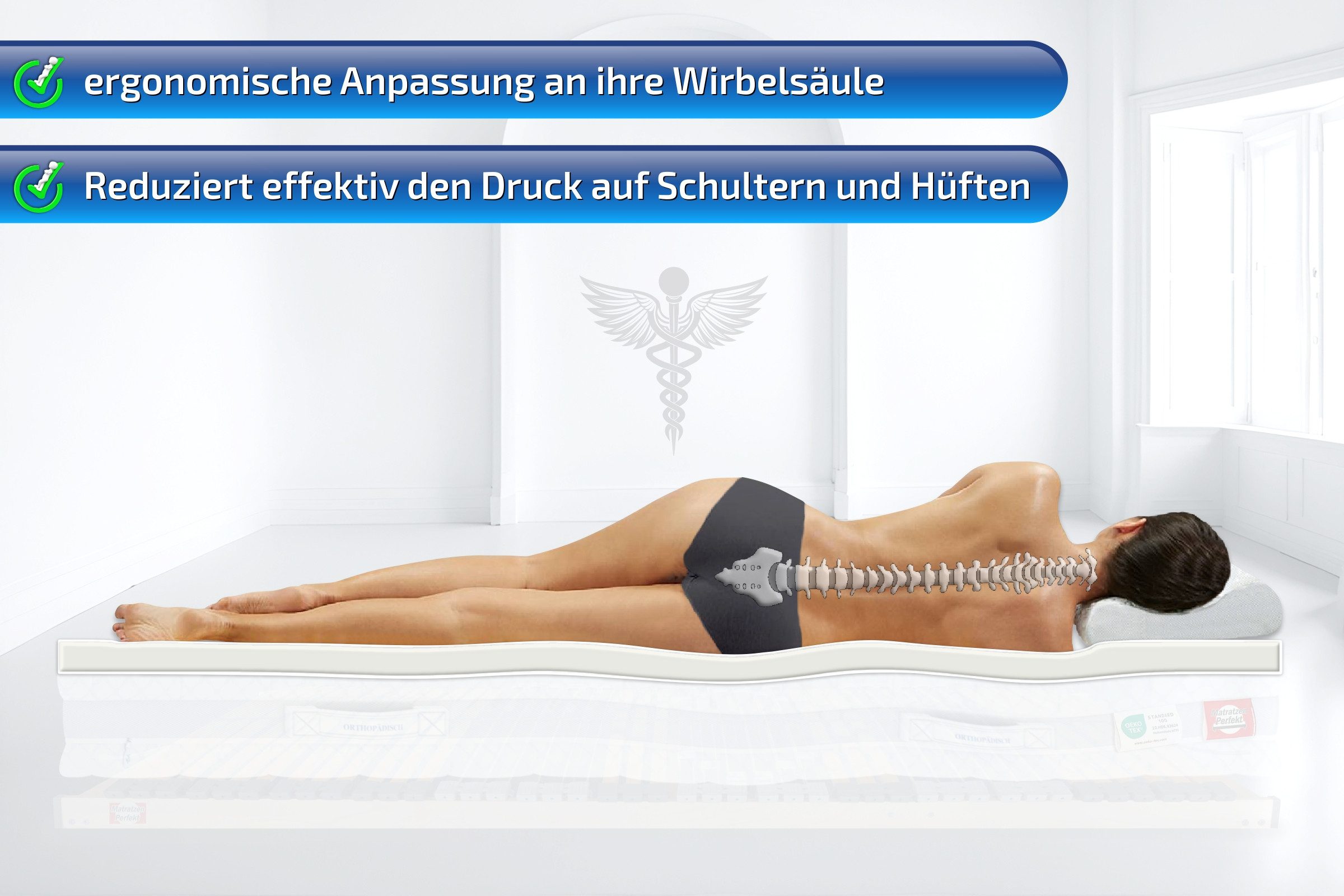 Matratzen Perfekt, Topper Visco Topper Silver Fresh mit antibakteriellem Silber Ionen Bezug, 6.5 cm hoch, Viscoschaum, Viscotopper mit antibakteriellem Silberionen Bezug