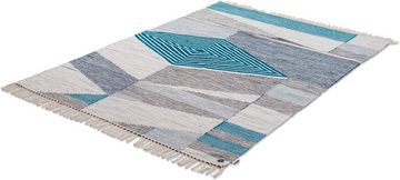 Teppich Modern Kelim, TOM TAILOR HOME, rechteckig, Höhe: 5 mm, handgewebt, mit Fransen, Boho-Style