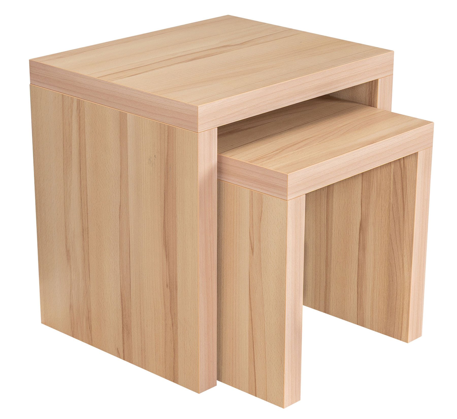 Levandeo® Couchtisch, 2 Satztisch Kernbuche Deutsche Herstellung Couchtisch fest
