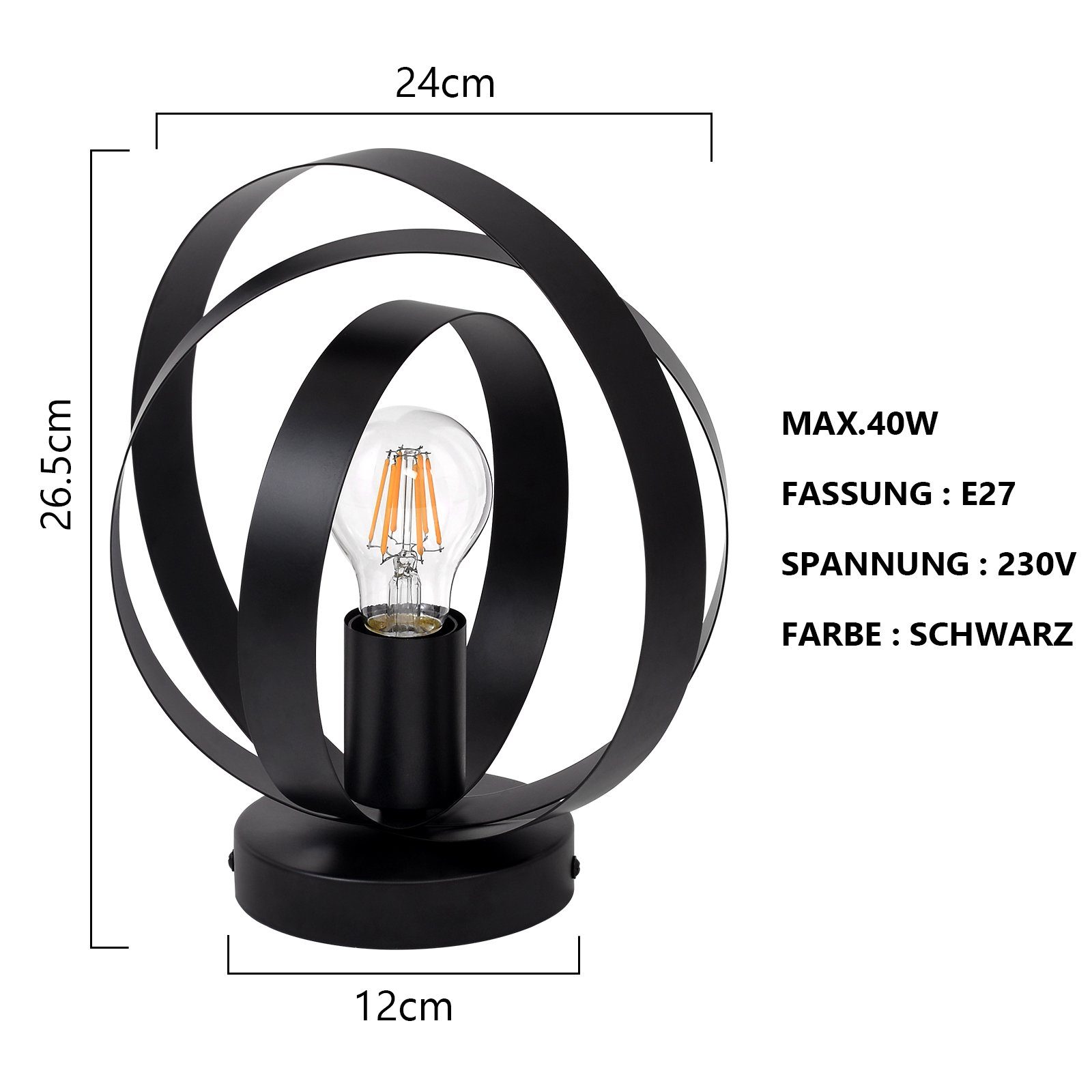 ZMH Deckenleuchte Industrial Schwarz DeckenlampeVintage Metall Innen E27, o günstig online kaufen
