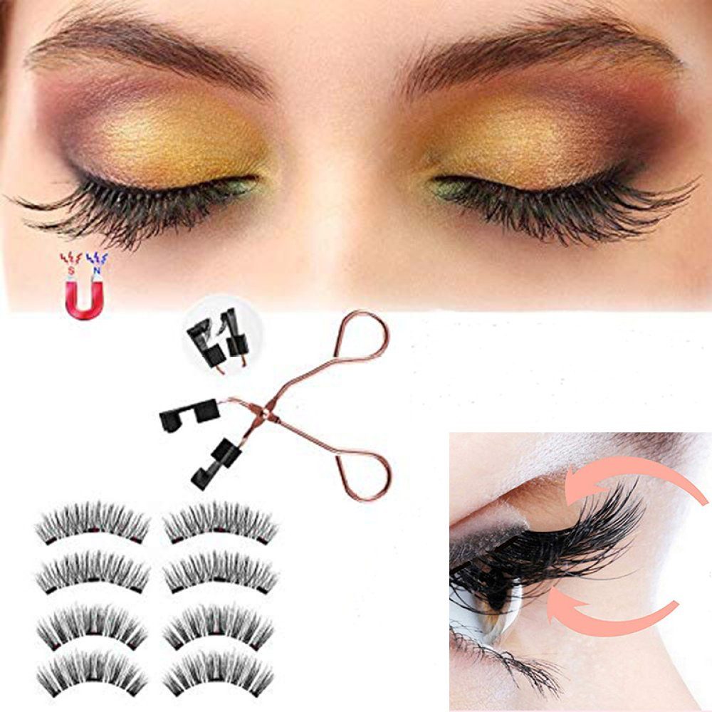 Make-ups 1-tlg., falsche, Jormftte Wimpernzange Magnetische Wimpern,3D