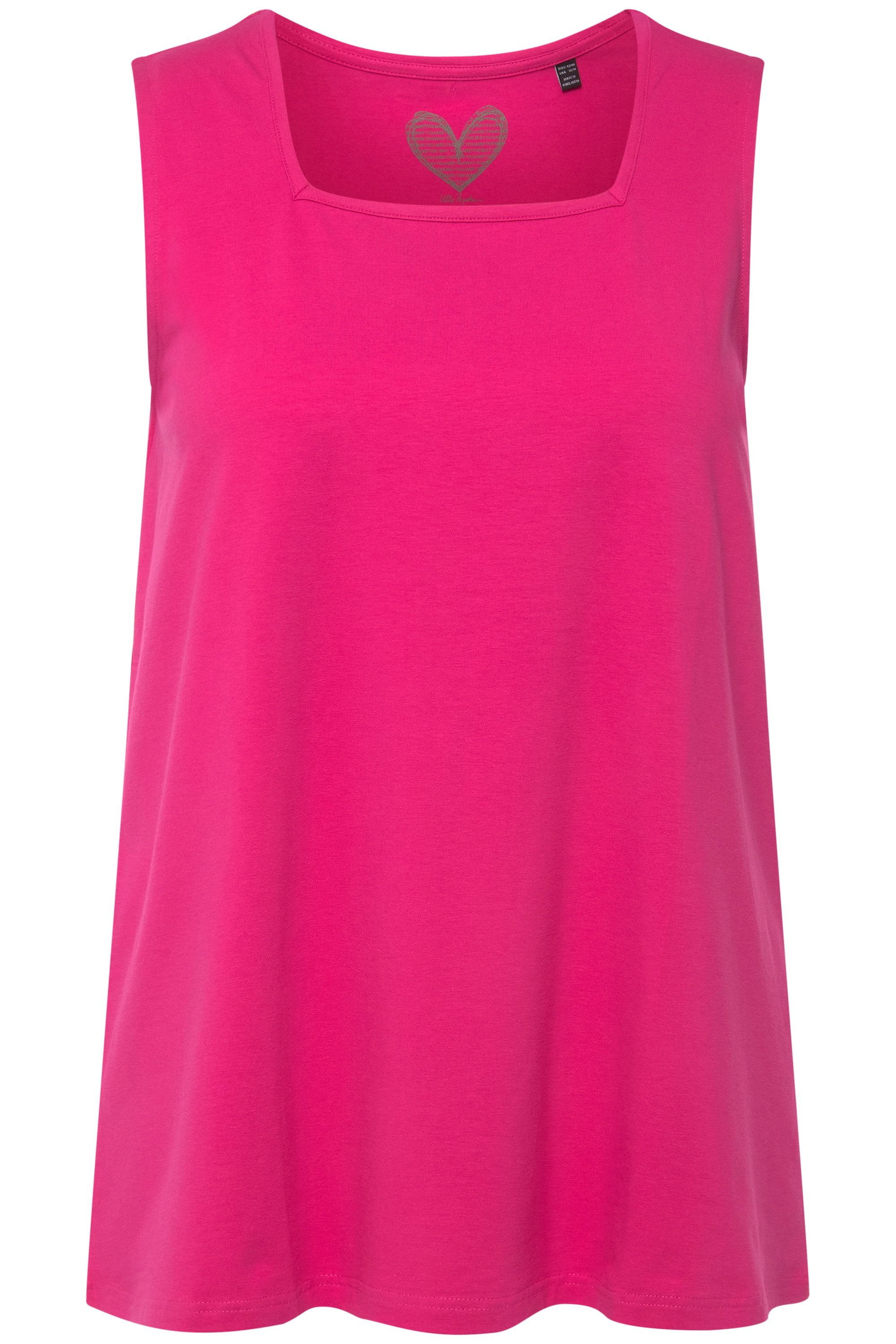 Ulla Popken T-Shirt Top A-Linie Carree-Ausschnitt günstig online kaufen