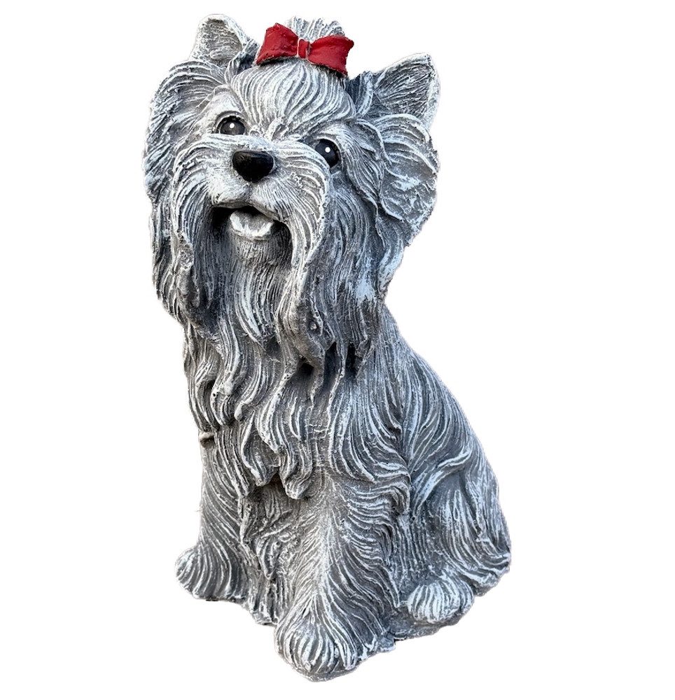 Stone and Style Gartenfigur Frostfeste Steinfigur Yorkshire Terrier lebensecht