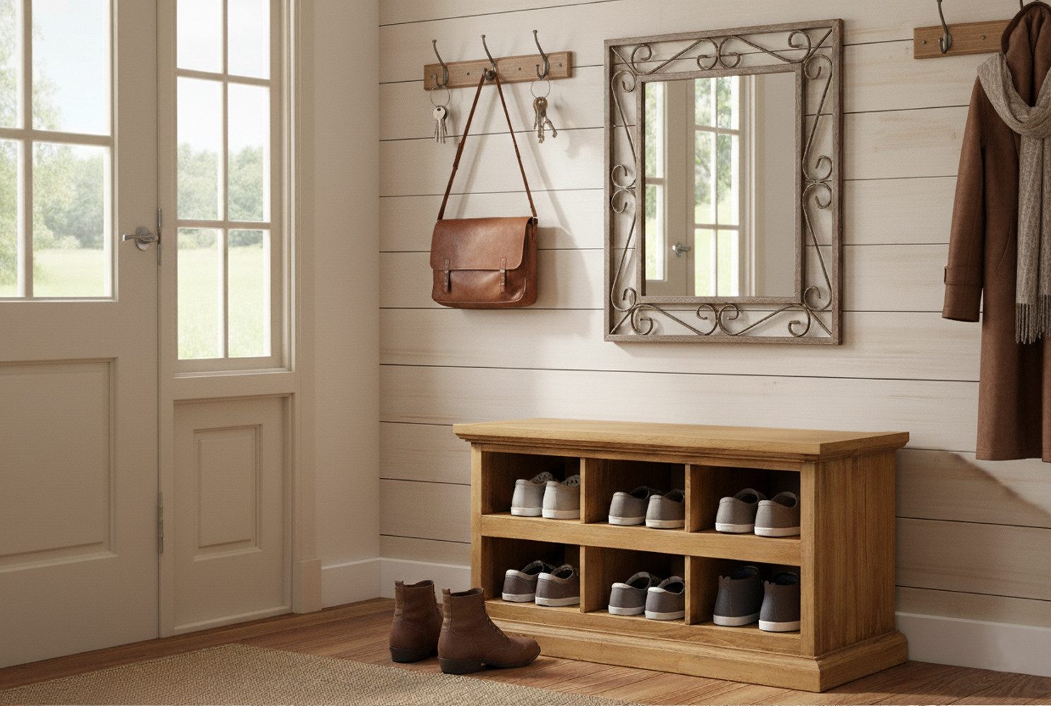 1a Direktimport Schuhschrank Original Mexico Möbel Schuhbank - Landhausstil - Pinie Massivholz - Di