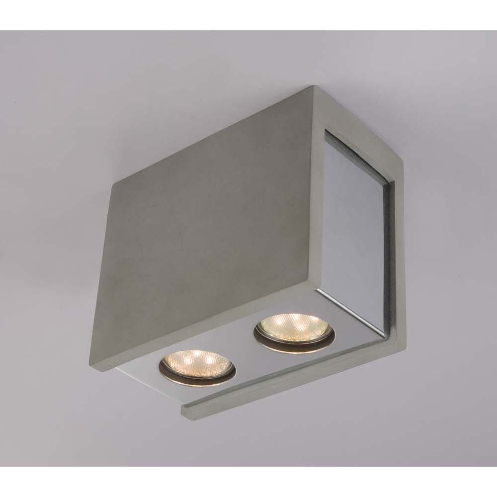 etc-shop Grau inklusive, Beton Wohn Leuchtmittel nicht Lampe Metall Deckenstrahler, Chrom Decken Beleuchtung Ess Leuchte