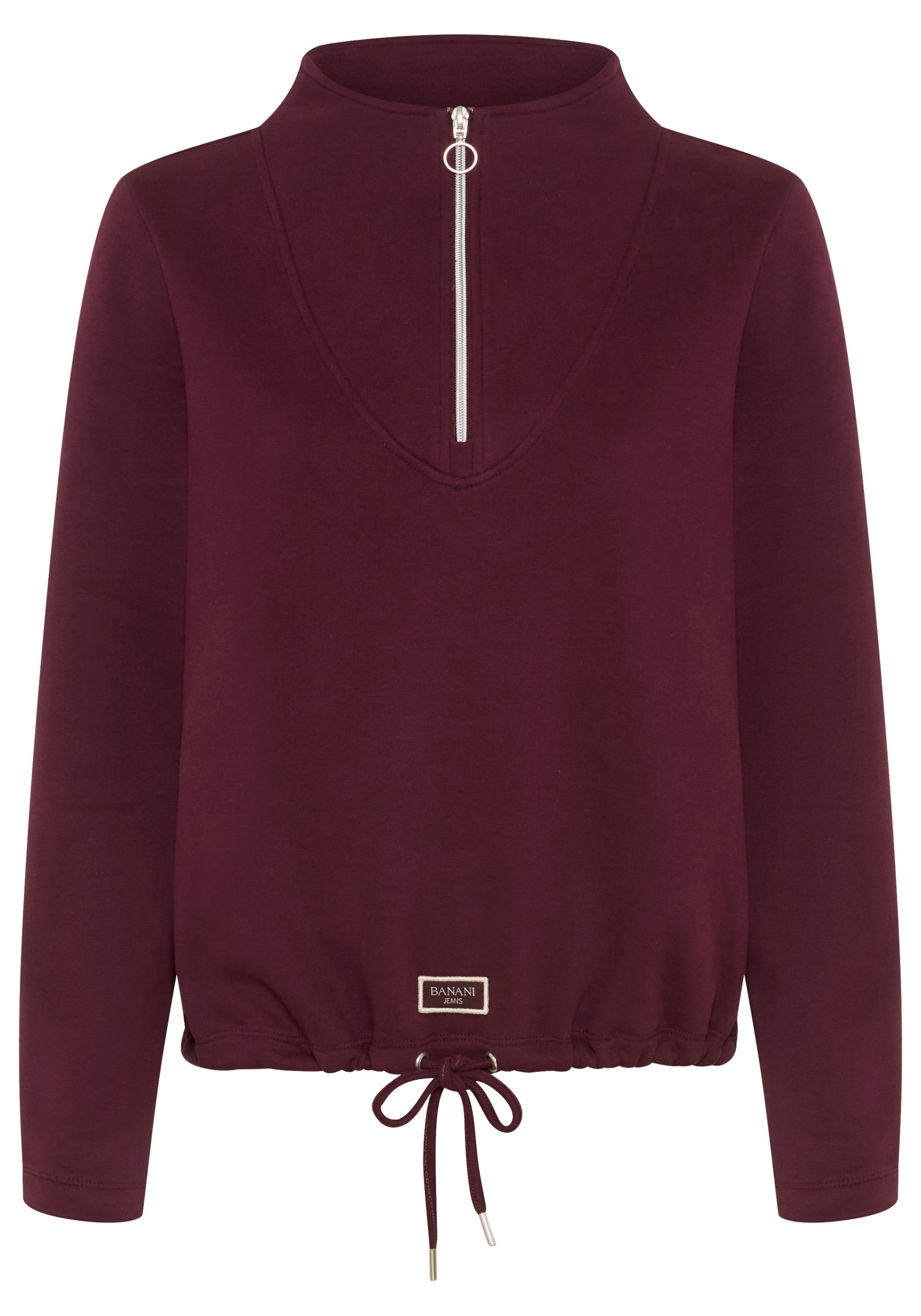 Bruno Banani Sweatshirt mit hohem Stehkragen, aus Baumwolle und Polyester