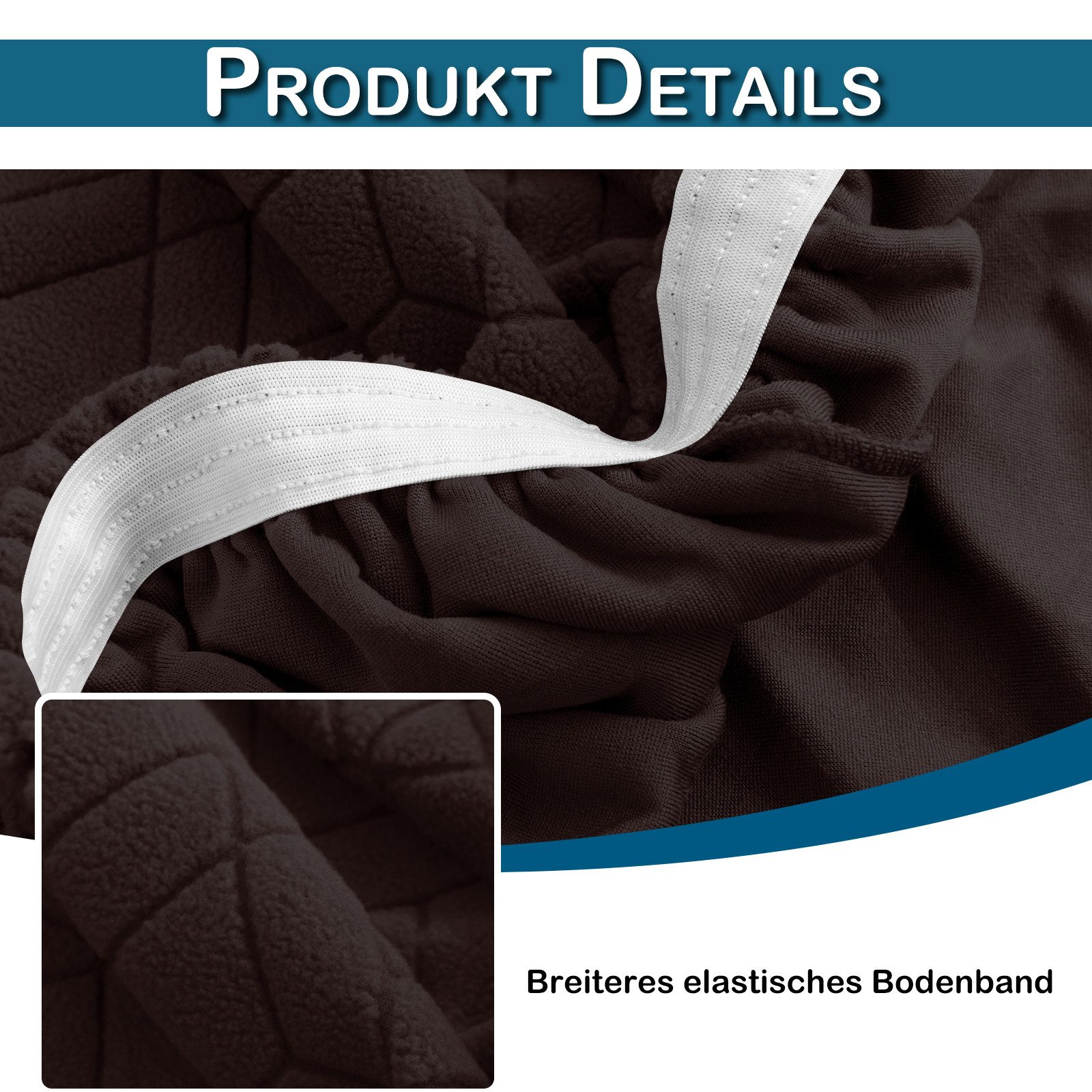 BTTO Stuhlhusse Stretch-Bezug Jacquard Ottomanenbezug Schonbezug Hockerbezug, Waschbar Ottomane Abdeckung Fußstützenschutz