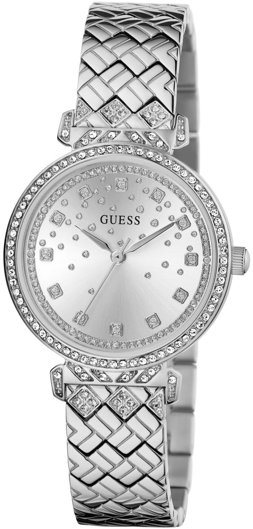 Guess Quarzuhr ENCHANTMENT GW0763L1, Armbanduhr, Damenuhr, Kristallsteine, günstig online kaufen