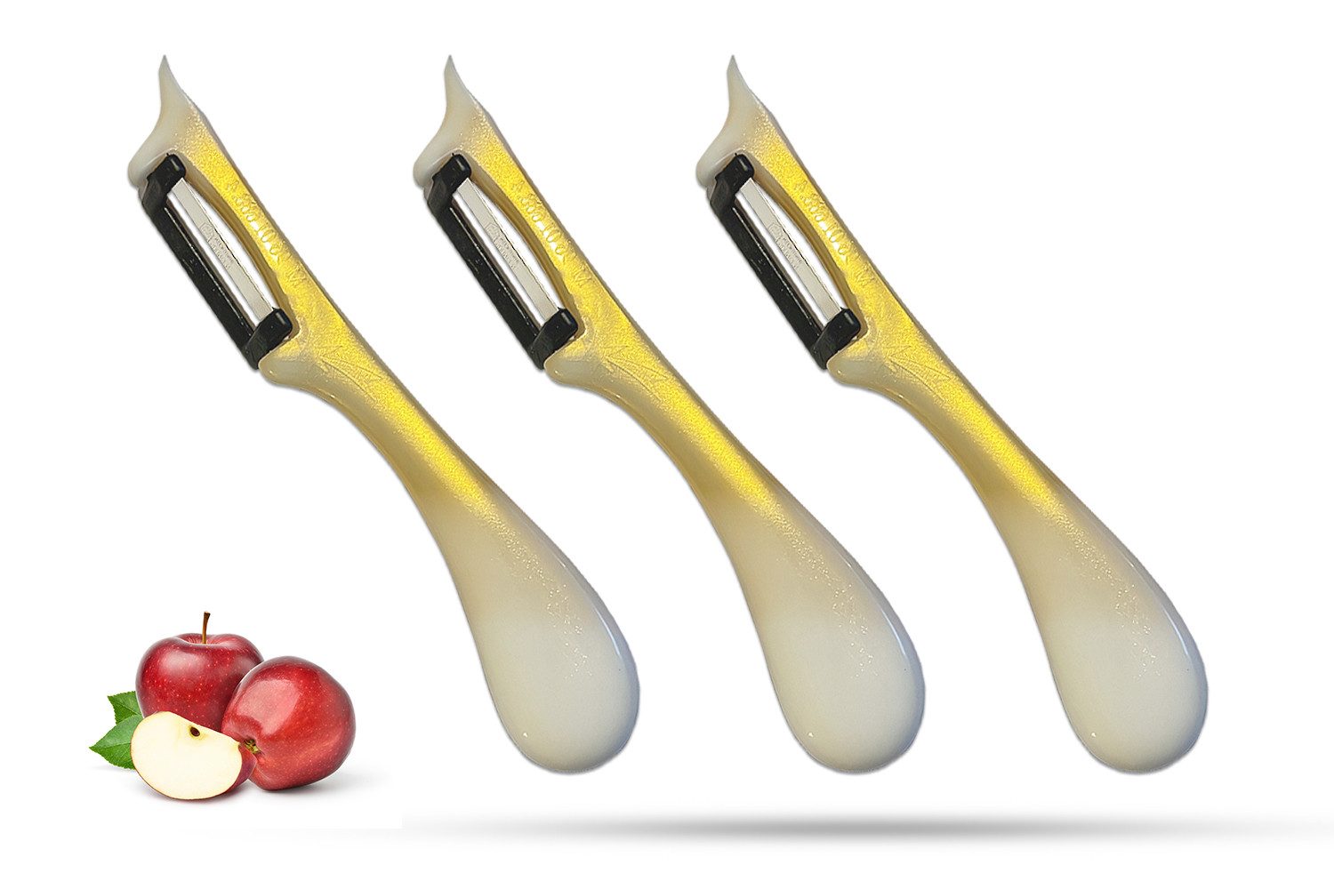 SMI Sparschäler Solingen Sparschäler Gemüseschäler für die Küche Kartoffelschäler, (3-tlg., 3 tlg), Rechts- und Linkshänder nach klingen wechseln