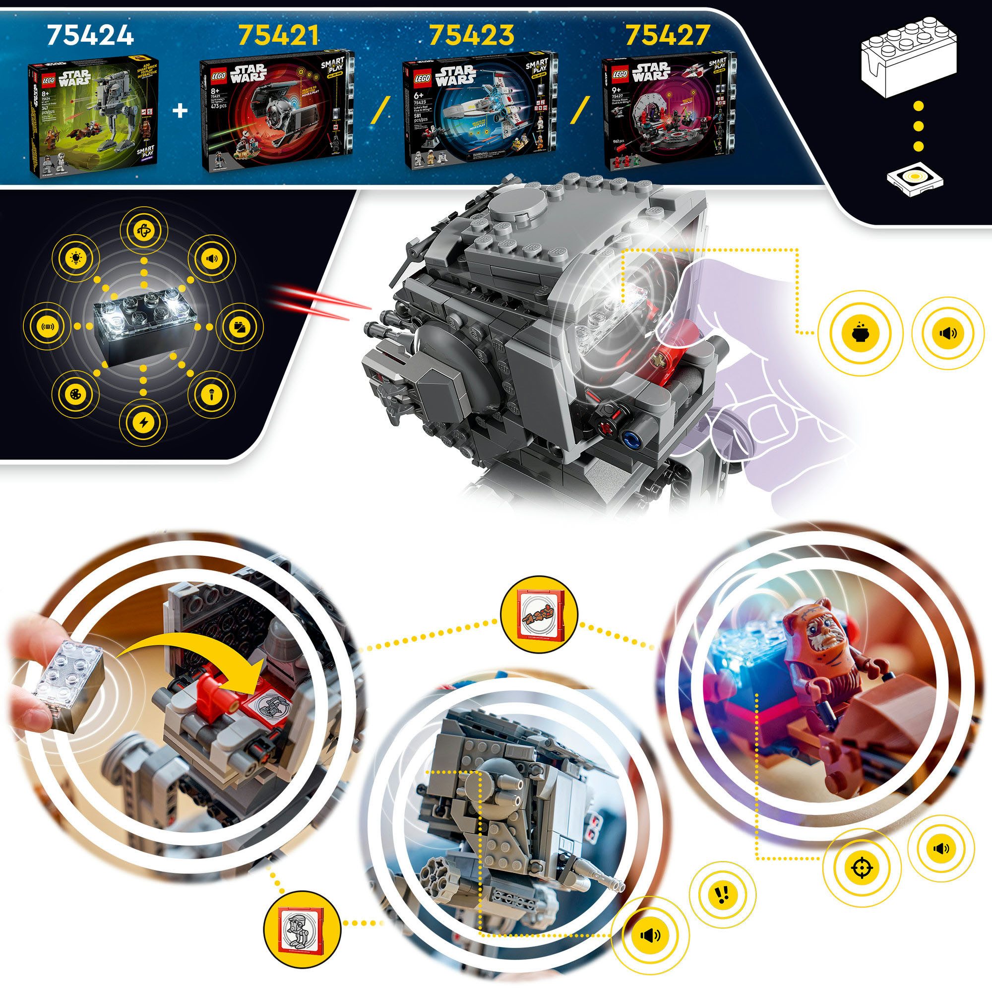 LEGO® SMART Play™ AT-ST Angriff auf Endor (75424), LEGO Star Wars ™ Konstruktionsspielsteine, (347 St), Mit SMART Brick kompatibel (nicht im Lieferumfang enthal – Bild 5 von 5