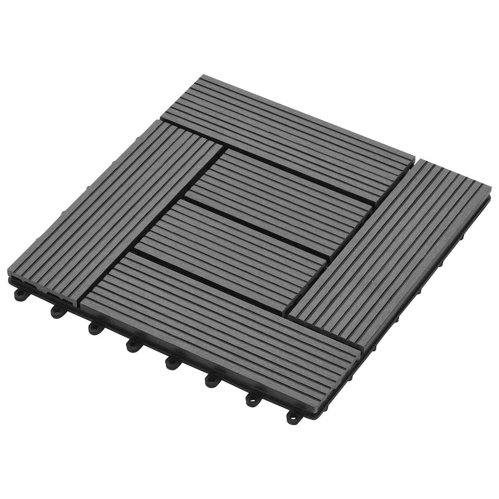 Terrassendielen Terrassenfliese 11 pcs Grau 30 x 30 cm WPC