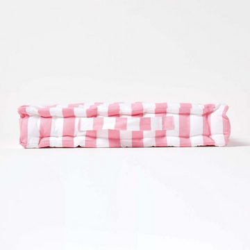 Homescapes Bodenkissen Sitzkissen Breite Streifen rosa 40 x 40 x 10 cm