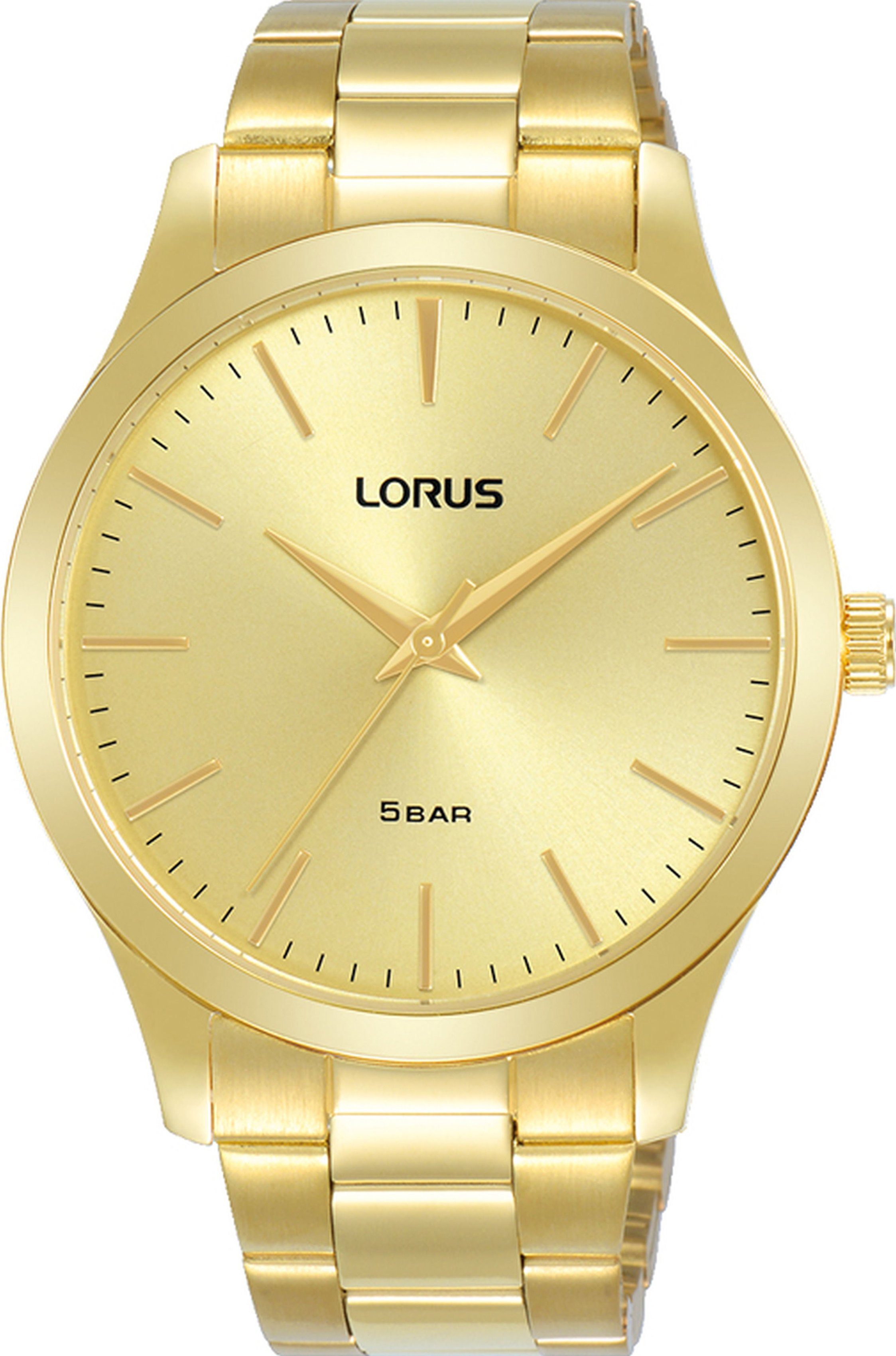 LORUS Quarzuhr RRX70HX9, Edelstahlgehäuse, goldfarben PVD-beschichtet, Ø  ca. 40 mm