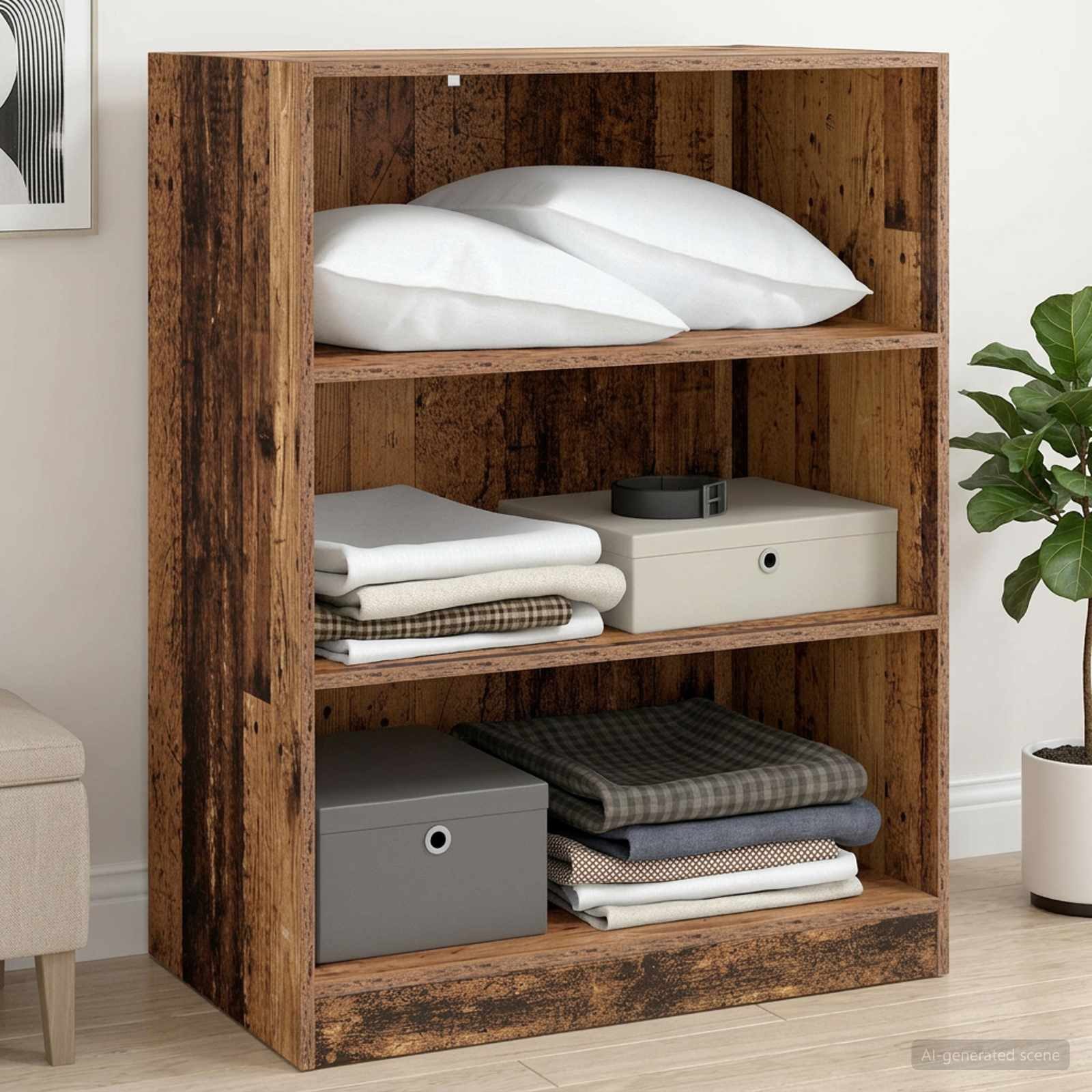 vidaXL Kleiderständer Kleiderschrank Altholz 77 x 48 x 102 cm Holzwerkstoff, (1 St)