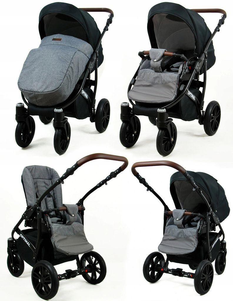 Kinder Kinderwagen Raf-Pol Kombi-Kinderwagen Polbaby Kinderwagen Optimal,3in1 -Set Wanne Buggy Babyschale Autositz mit Zubehör F