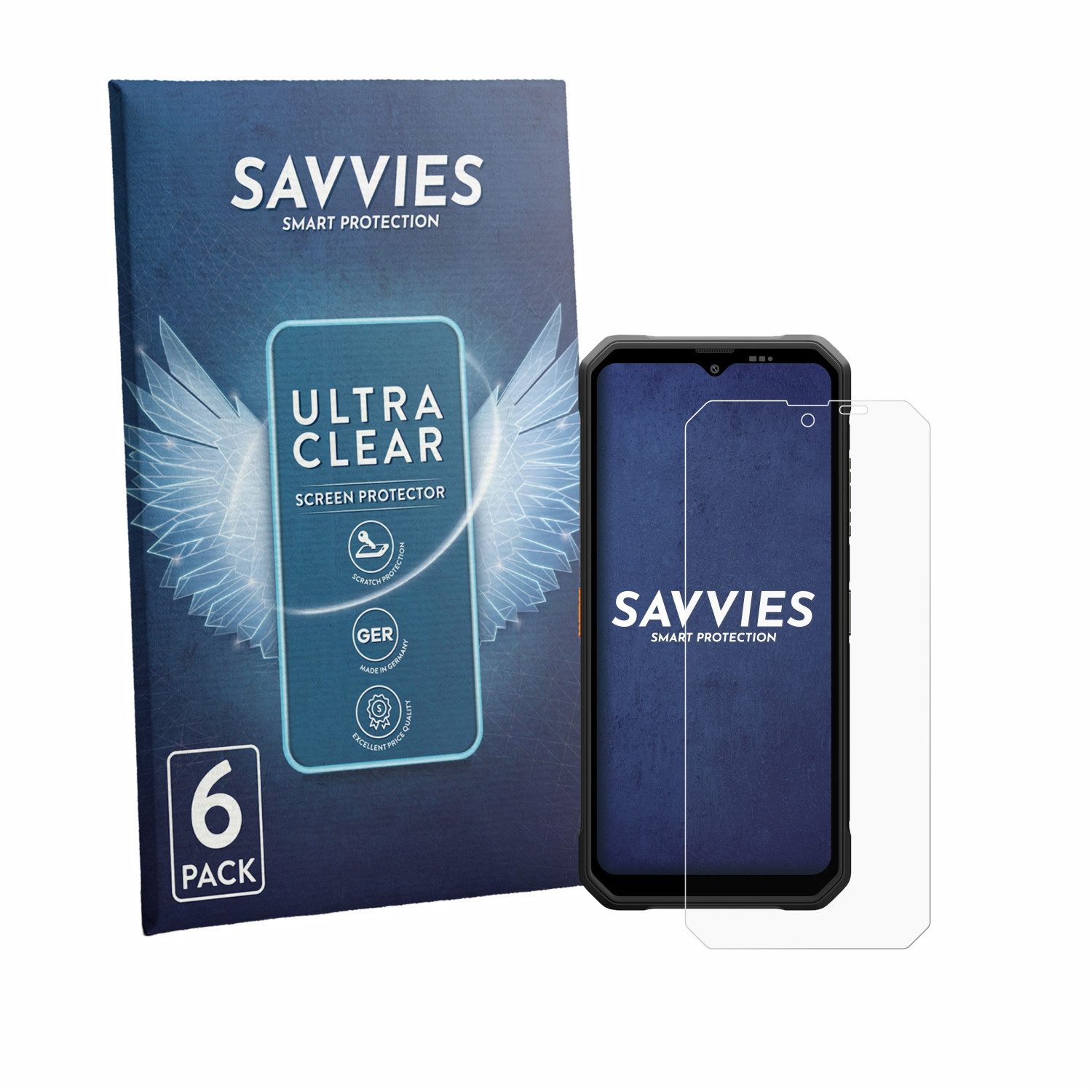 Savvies Displayschutzfolie Schutzfolie für Blackview Fort 2, 6 Stück, Displayschutz Schutz Folie Klar Transparent