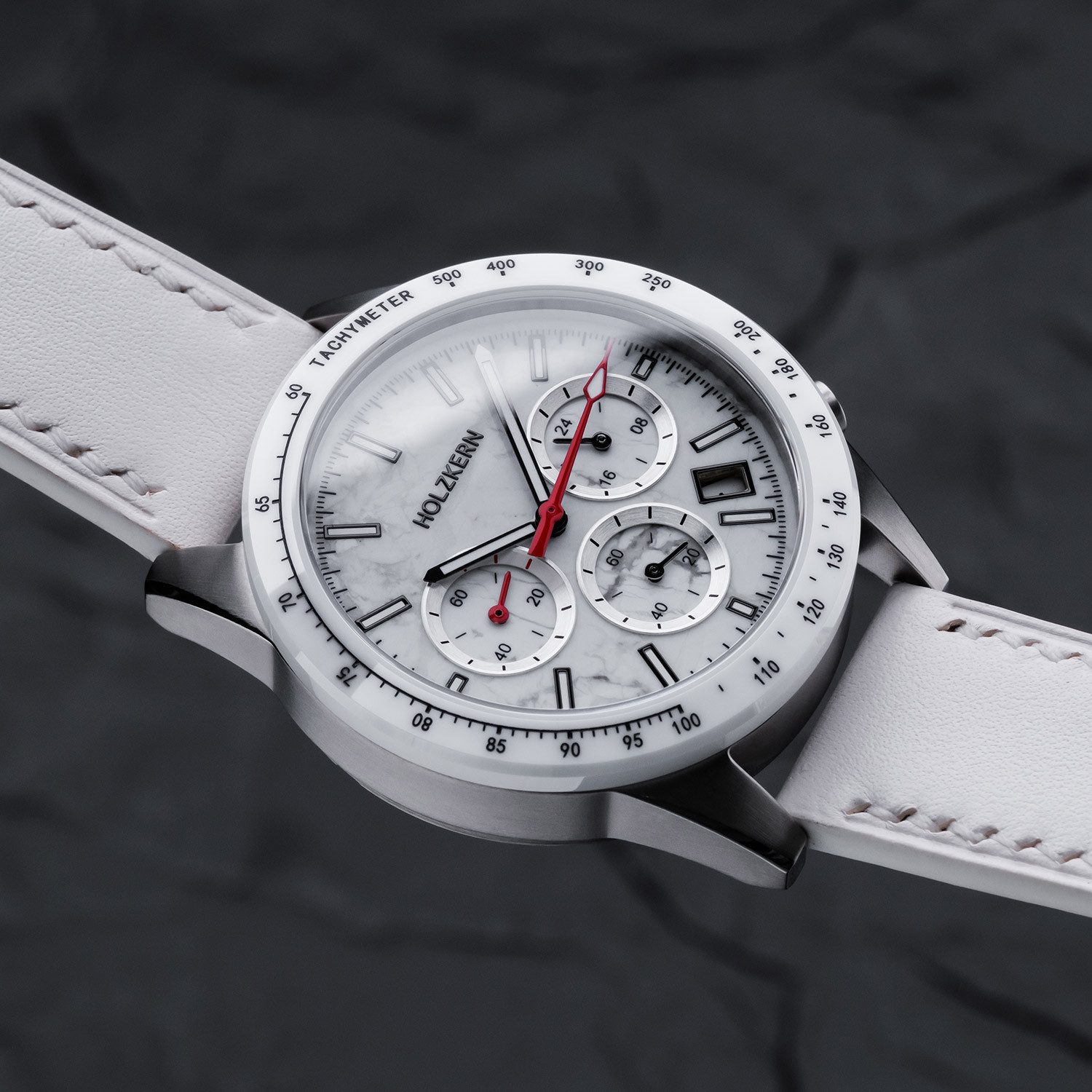 Holzkern Quarzuhr 9010631021818, Herrenuhr Titan Neverrest Howlith/Weiß