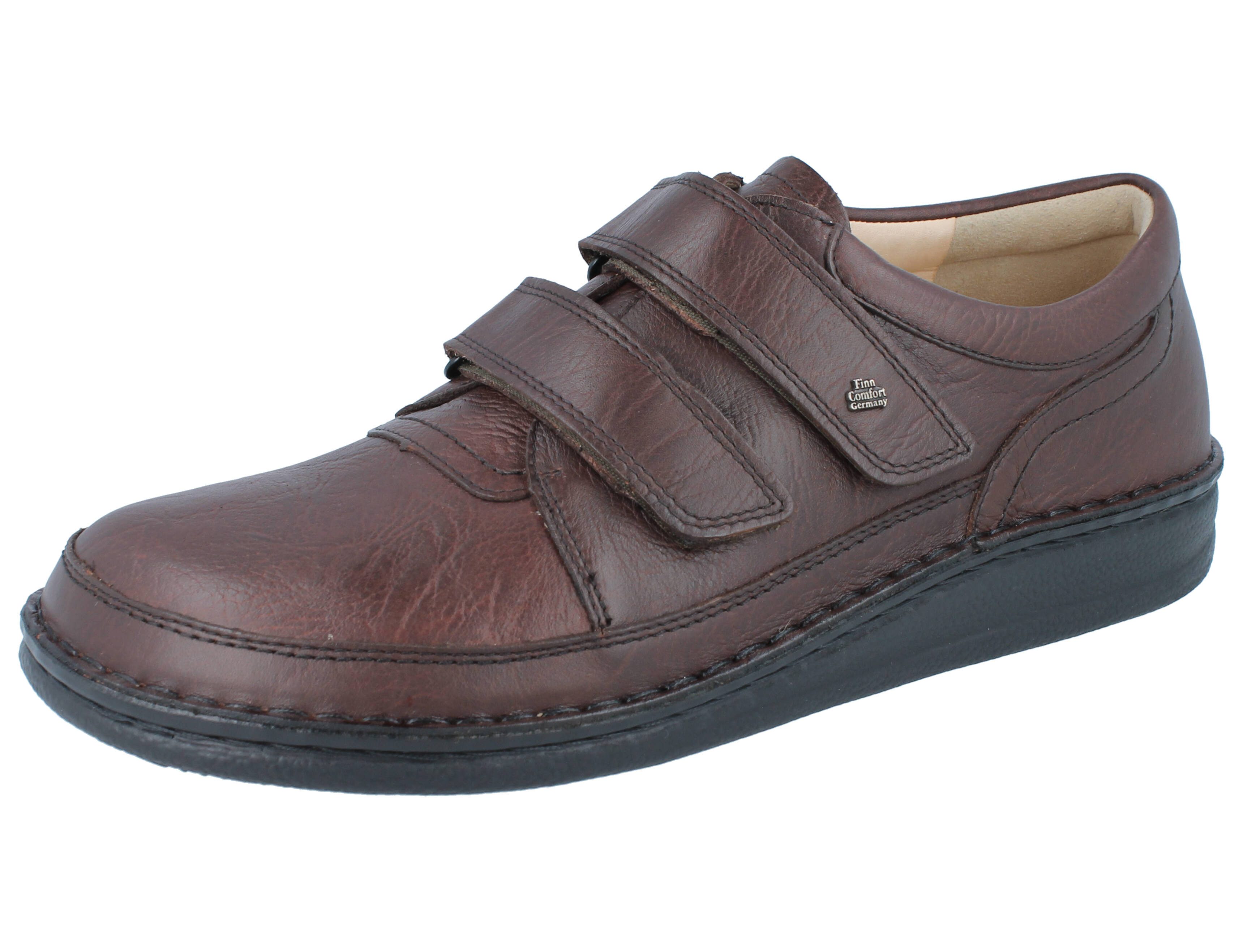 Finn Comfort FINN COMFORT Köln Herren Kletthalbschuhe braun Glattleder - Größe: Schnürschuh Wechselfußbett