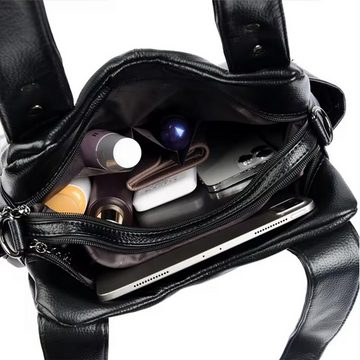 SHG Handtasche ⌂ Damen Umhängetasche Shopper Schultertasche Henkeltasche Handtasche (Farbe: Braun), Freizeit Reise Sport Arbeit Schule Uni