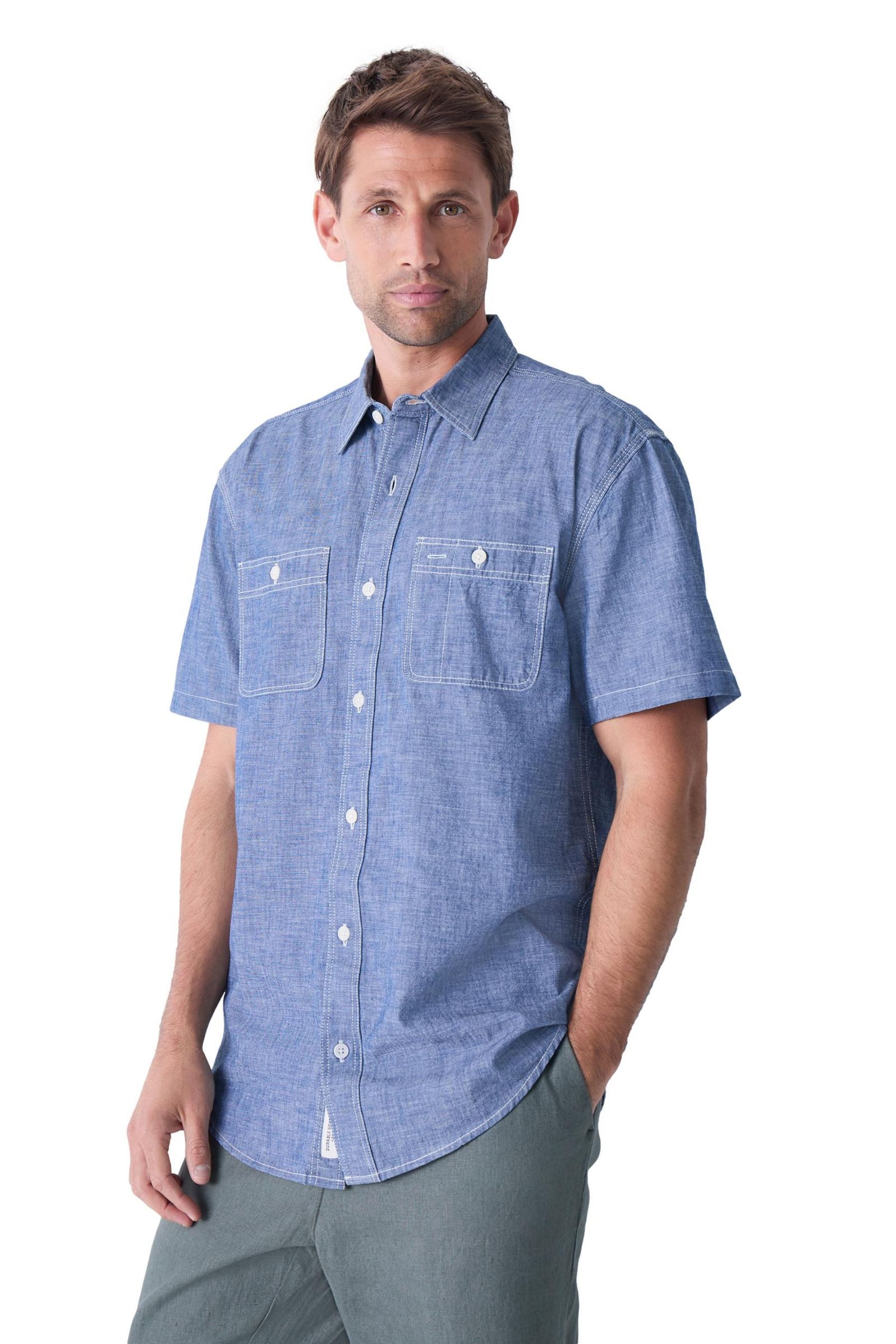 Next Jeanshemd Chambray Denim-Kurzarmshirt aus 100 % Baumwolle (1-tlg) günstig online kaufen