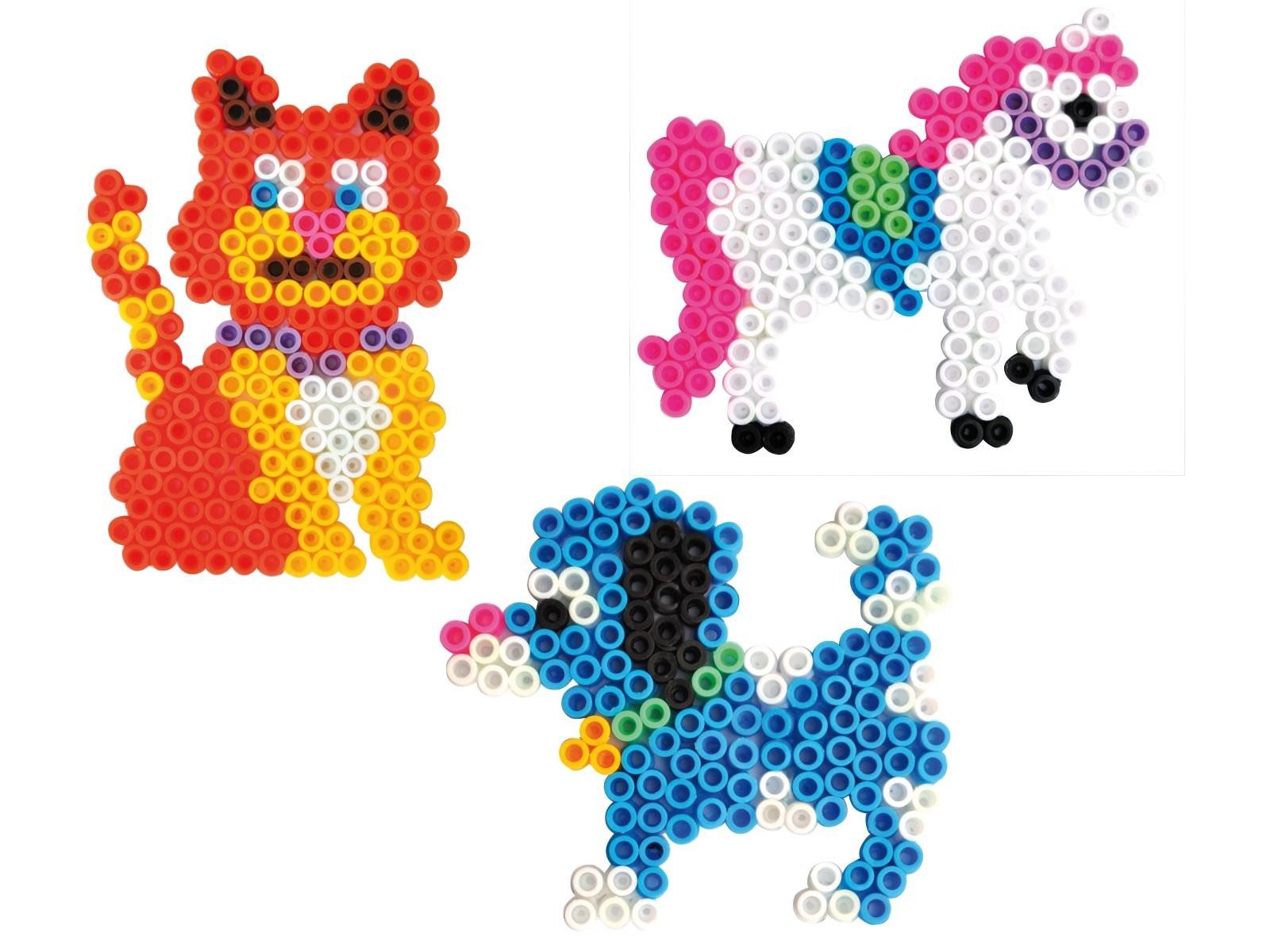 Playbox Bügelperlen Playbox Stiftplatten-Set Katze, Hund, Pferd transparent für XL-Perlen