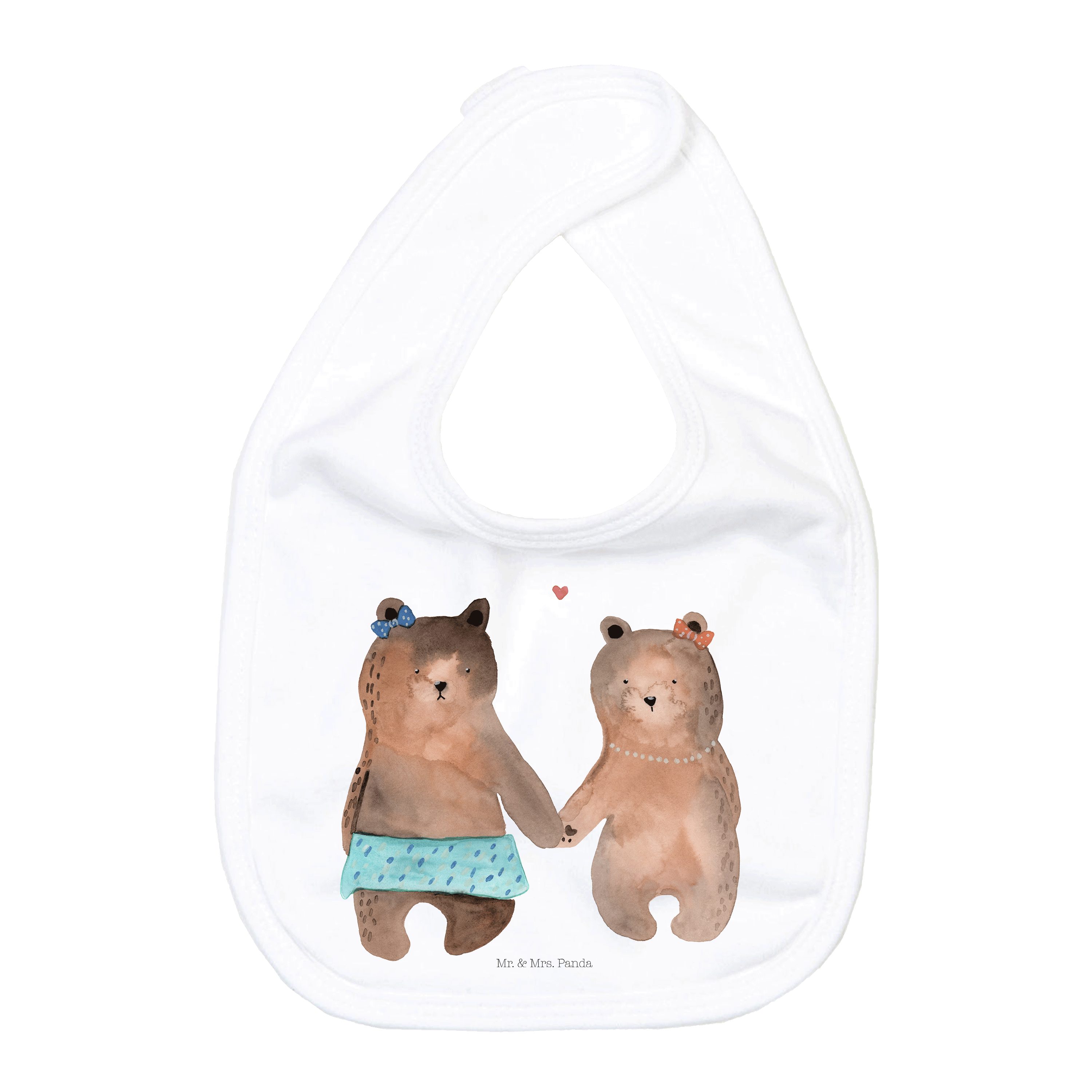 Tragetuch Bär Freundin - Weiß - Geschenk, Lätzchen, Geschenkidee für Babyparty