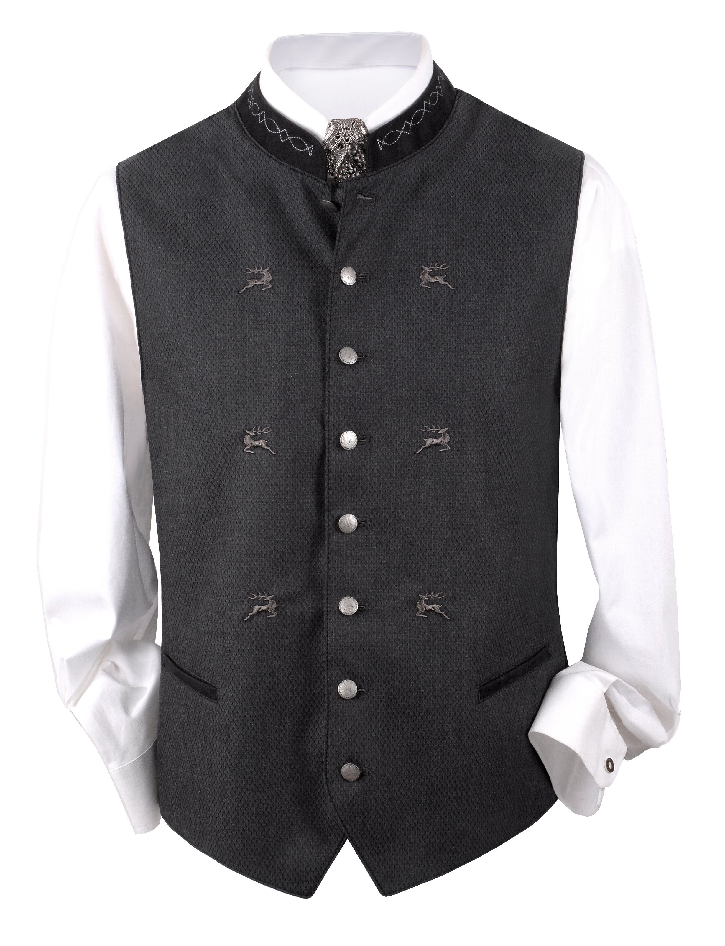 Trachtenweste Trachtenweste Herren Weste Hochzeitsweste Gilet Herrenweste Grau Schwa