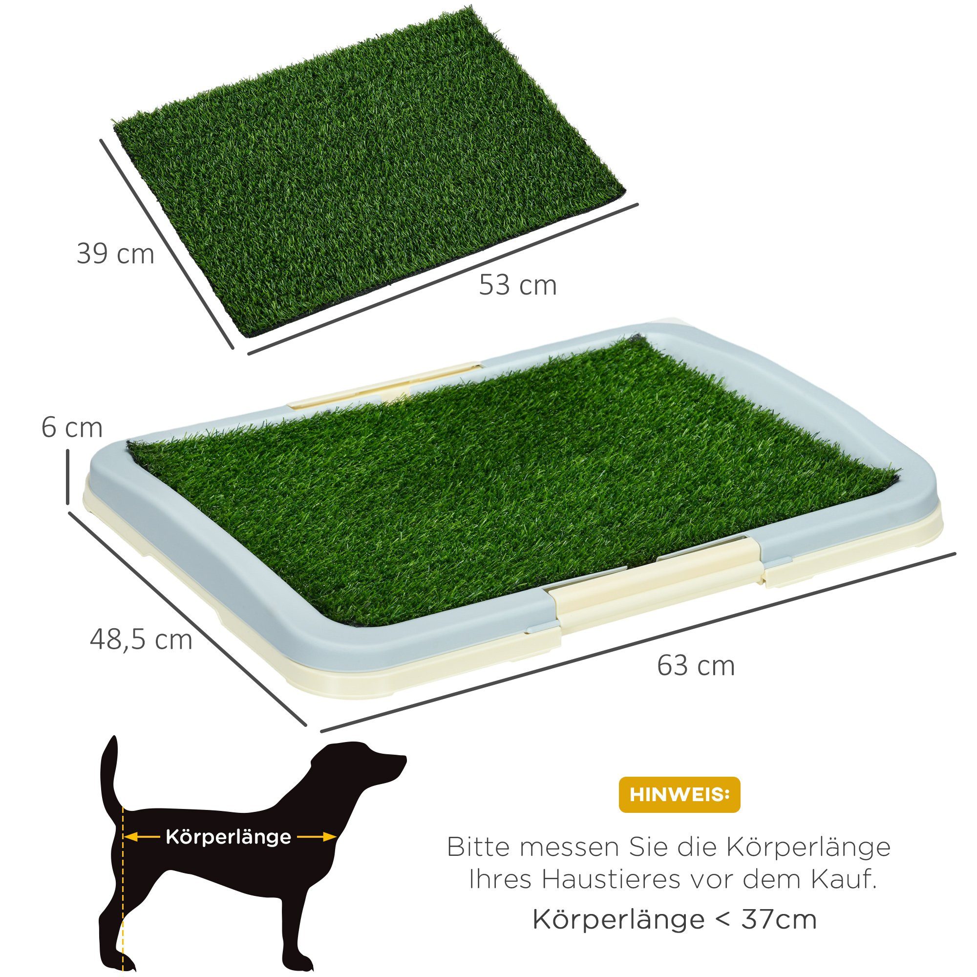 PawHut Hundetoilette Puppy Pee Pad, Welpentoilette, Hundeklo, Abnehmbar und waschbar, mit Anti-Rutsch-Fußmatten