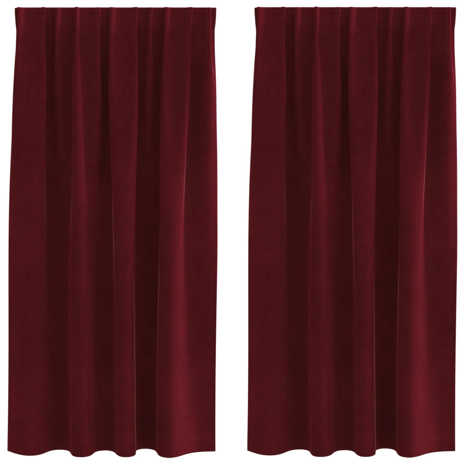 vidaXL Vorhang Verdunkelungsvorhänge 2 Stk. Weinrot 140 x 175 cm Samt (2 St), Samt