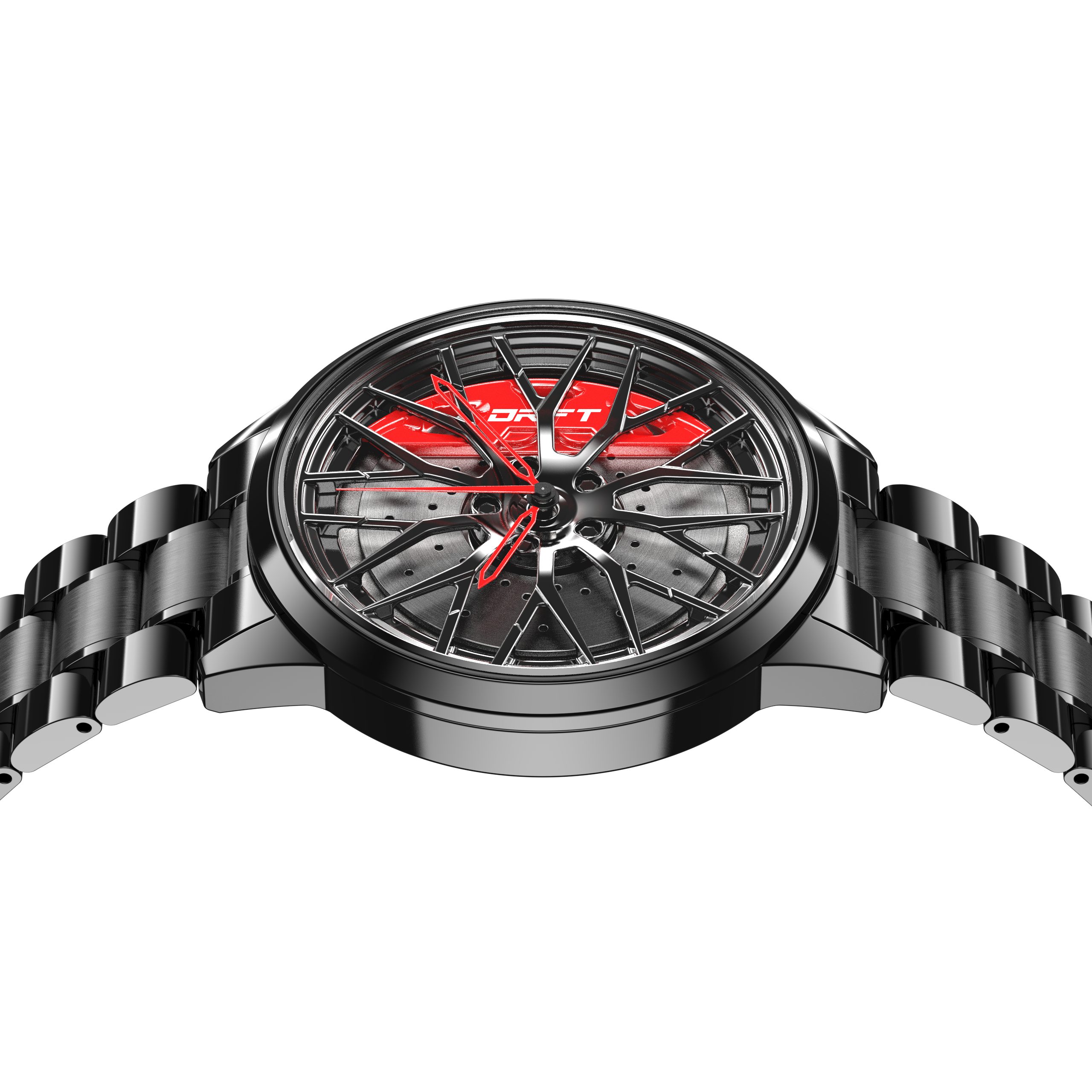 DRIFTELEMENT Quarzuhr MOTORSPORT FELGENUHR, Dreidimensionales Felgendesign - Sportwagen Felgen Armbanduhr