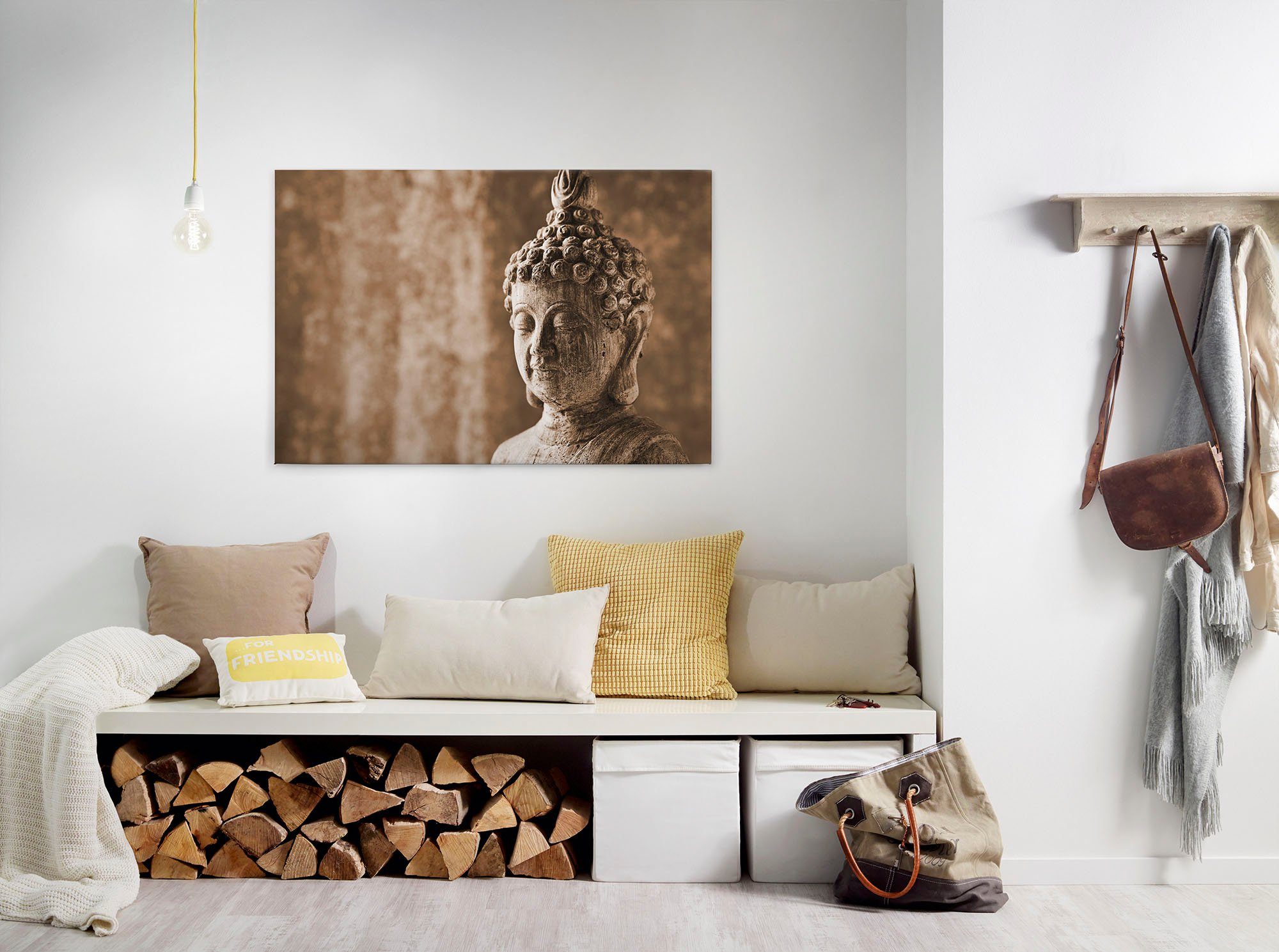 A.S. Création Leinwandbild Asian Culture, Gemälde, Kinder, Kunst (1 St), Asiatisch Buddha Relax Keilrahmen Entspannung Leinwand-Bild Wohnzimmer