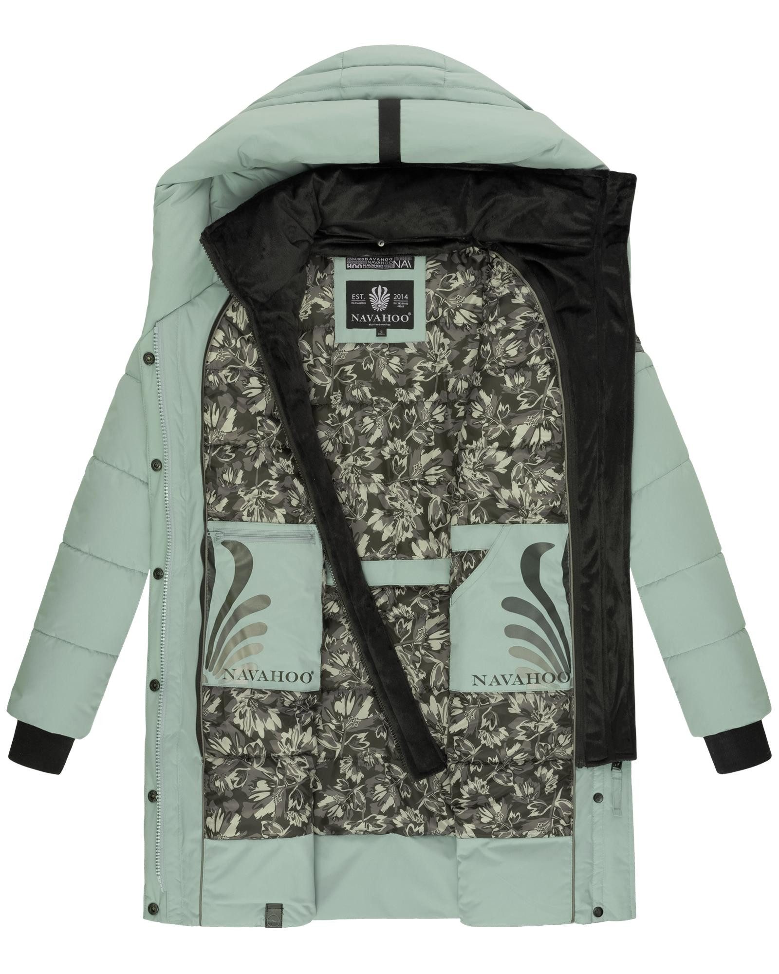 Navahoo Steppmantel Knutschilein Stylischer Damenmantel mit abnehmbarem Fleece-Kragen